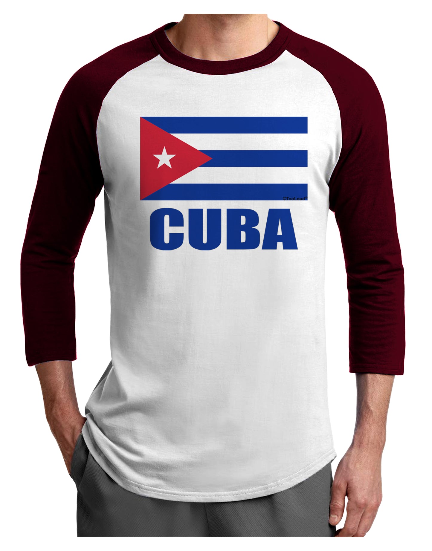 Cuba Flag Cuban Pride Adult Raglan Shirt by TooLoud-TooLoud-White-Cardinal-X-Small-Davson Sales