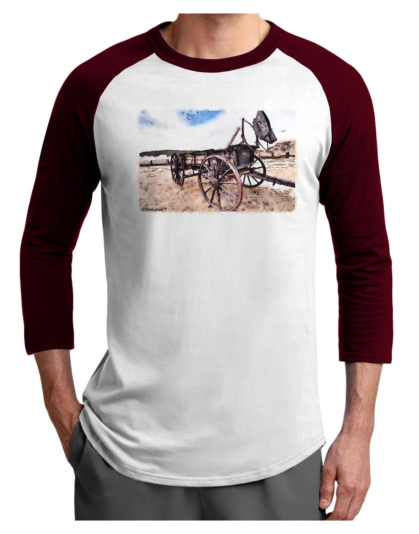Antique Vehicle Adult Raglan Shirt-TooLoud-White-Cardinal-X-Small-Davson Sales