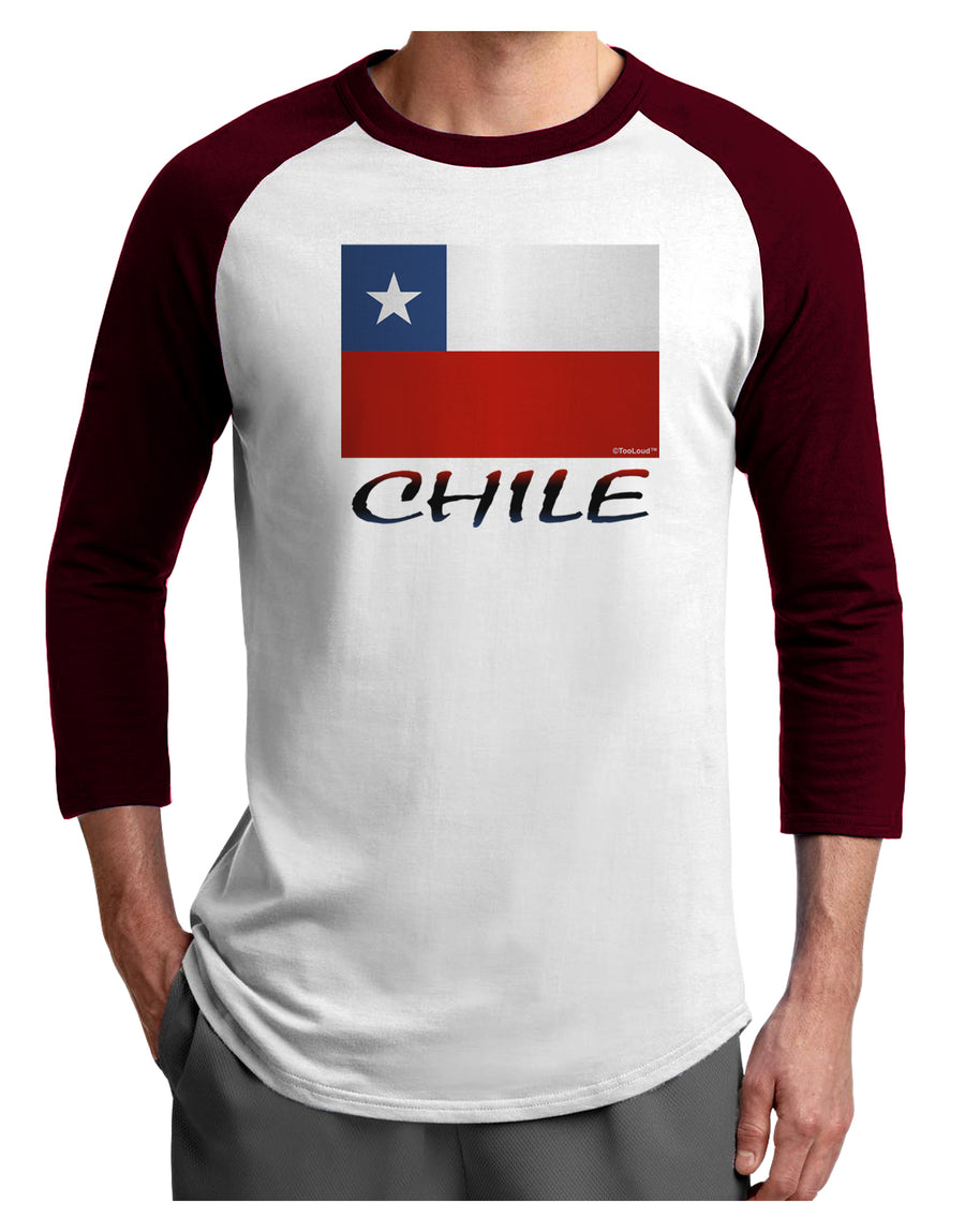 Chile Flag Adult Raglan Shirt-Raglan Shirt-TooLoud-White-Black-X-Small-Davson Sales