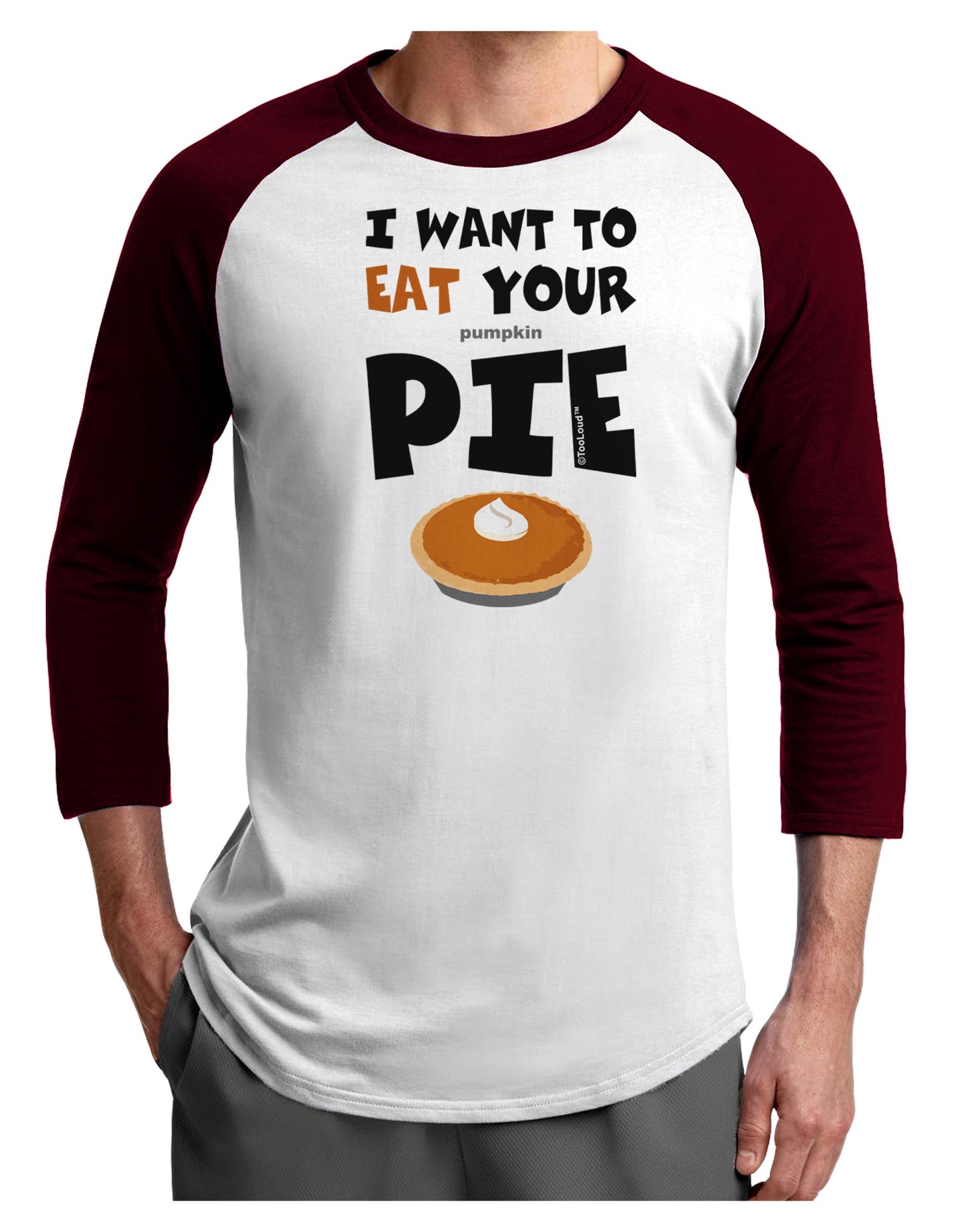 Eat Your Pie Adult Raglan Shirt-Raglan Shirt-TooLoud-White-Cardinal-X-Small-Davson Sales