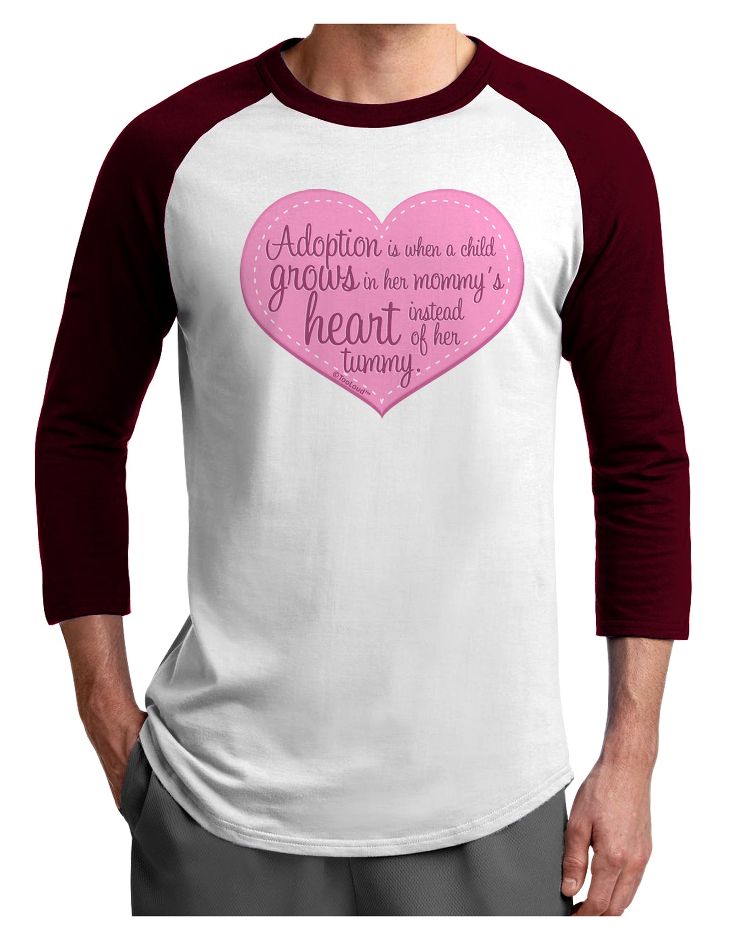 Adoption is When - Mom and Daughter Quote Adult Raglan Shirt by TooLoud-TooLoud-White-Cardinal-X-Small-Davson Sales