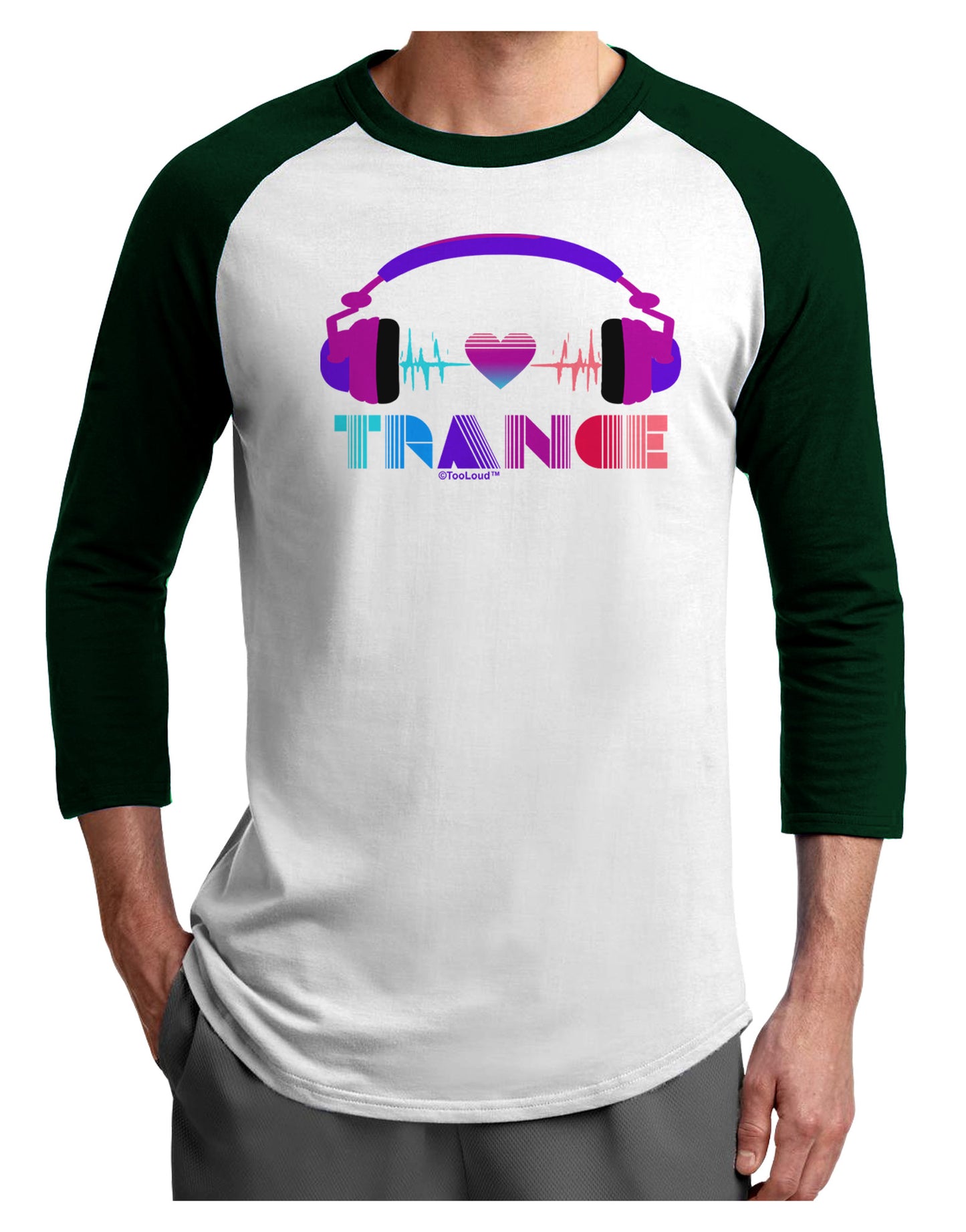 Heart Trance Adult Raglan Shirt-Raglan Shirt-TooLoud-White-Forest-X-Small-Davson Sales