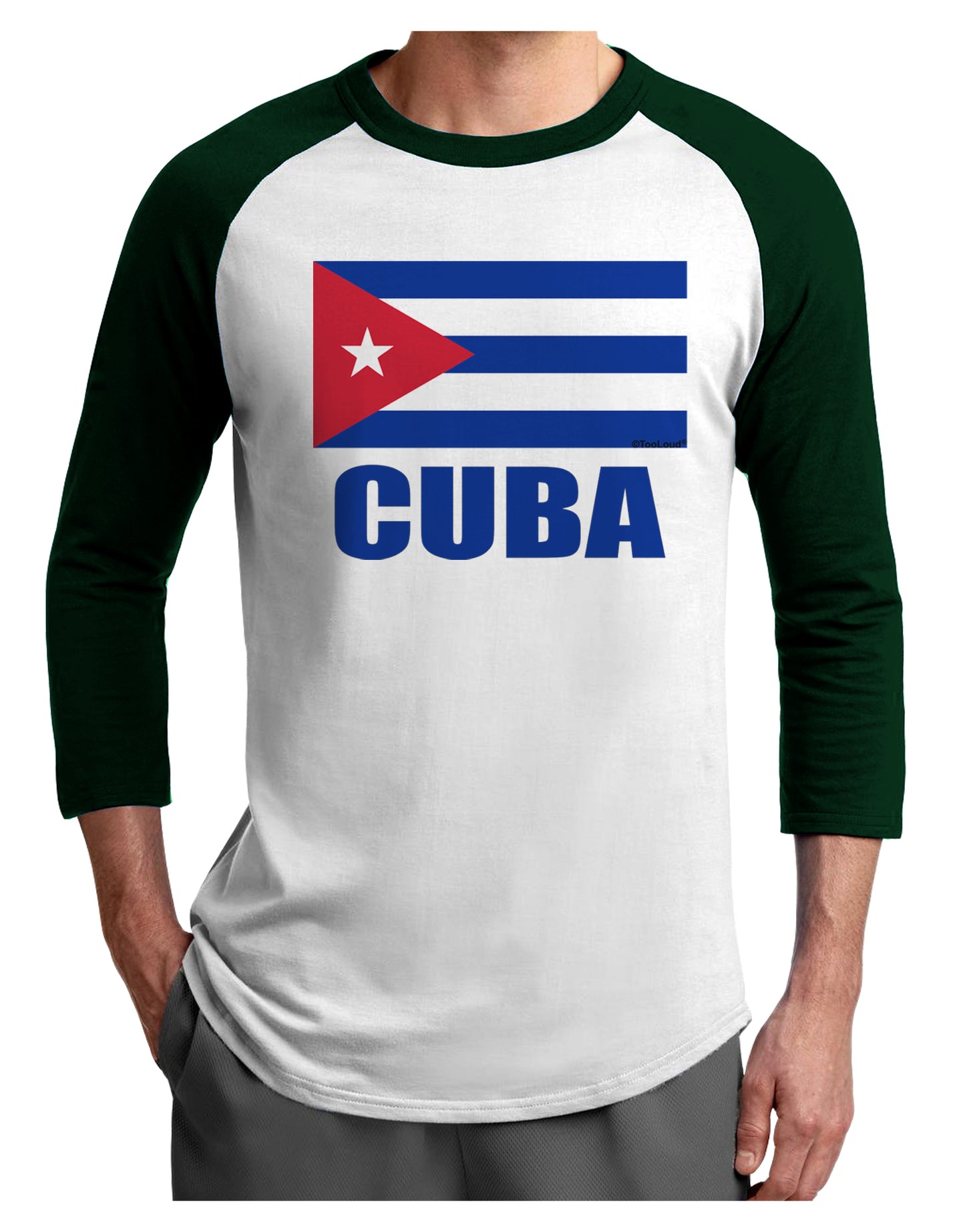 Cuba Flag Cuban Pride Adult Raglan Shirt by TooLoud-TooLoud-White-Forest-X-Small-Davson Sales
