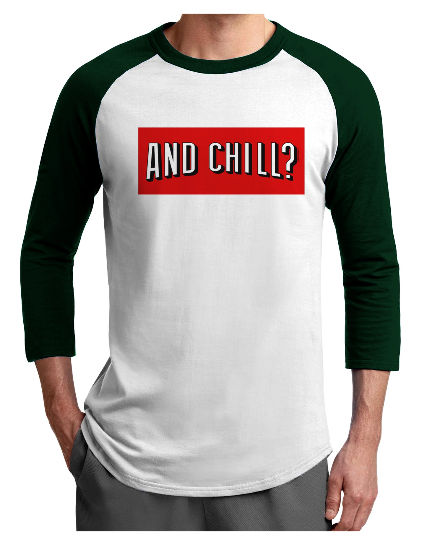 And Chill Adult Raglan Shirt-Raglan Shirt-TooLoud-White-Forest-X-Small-Davson Sales
