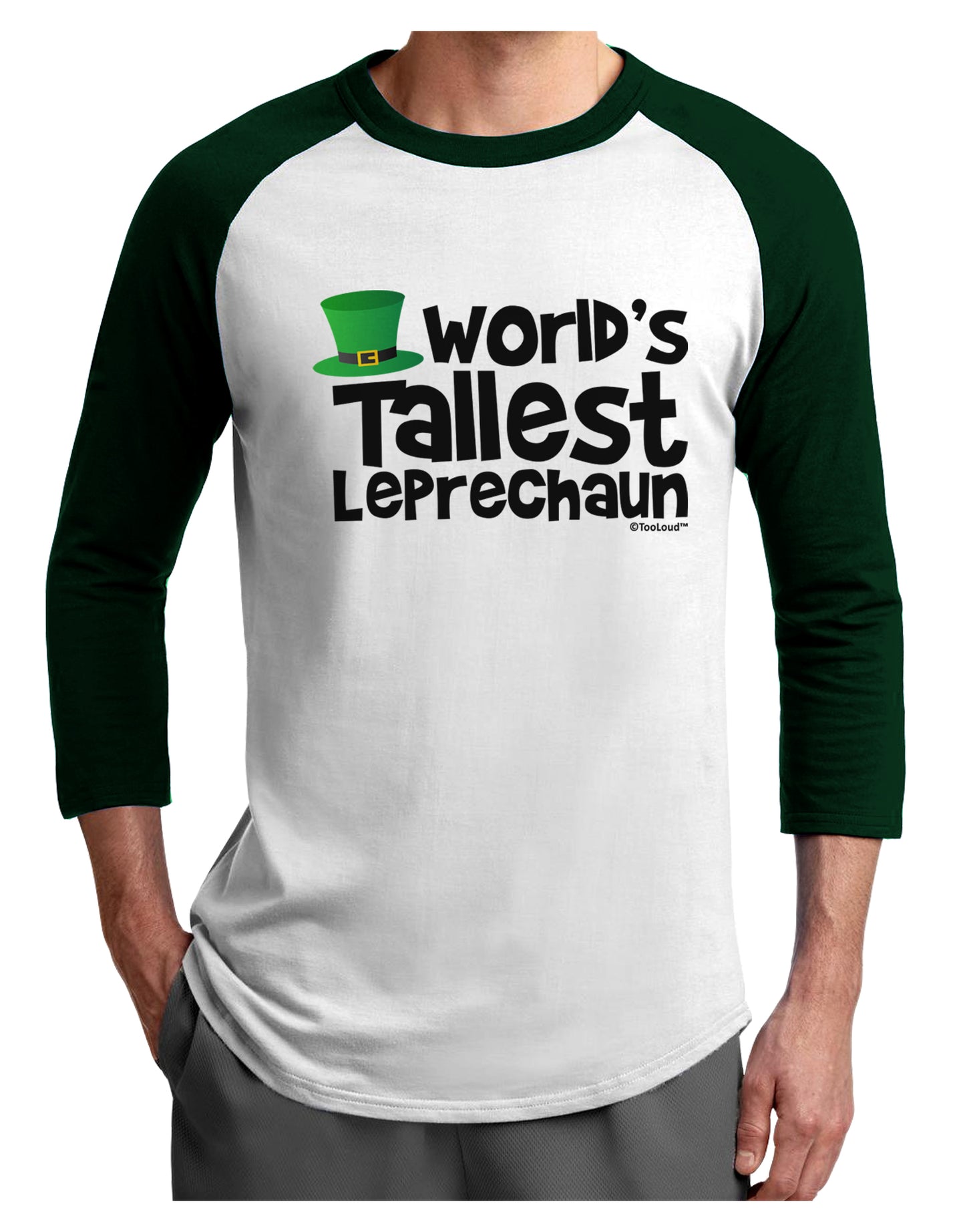 World's Tallest Leprechaun Adult Raglan Shirt by TooLoud-Mens T-Shirt-TooLoud-White-Forest-X-Small-Davson Sales