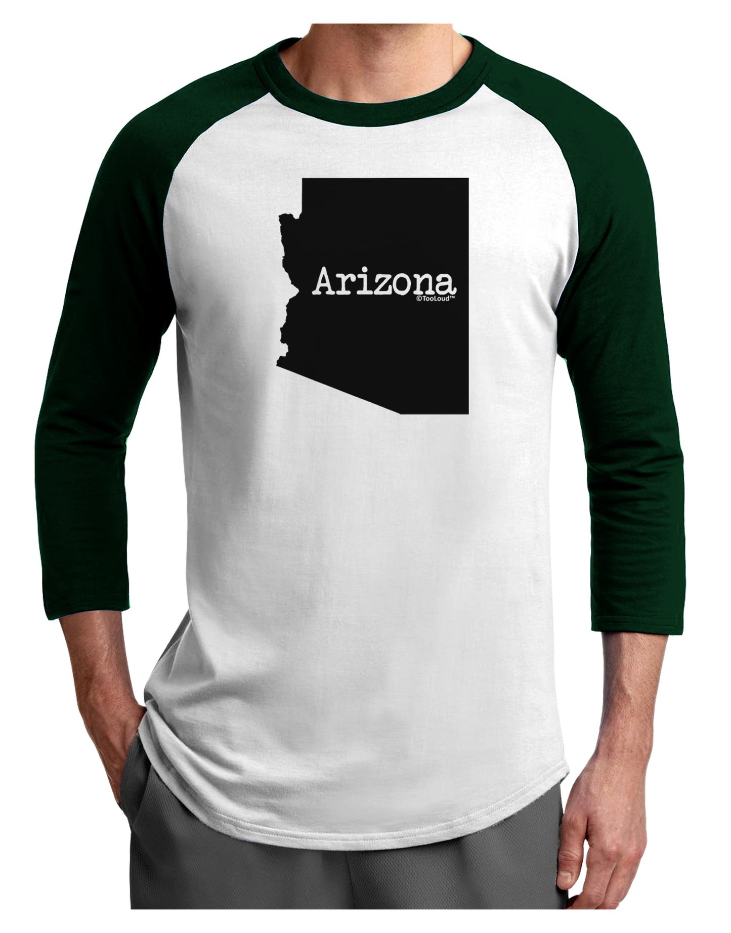 Arizona - United States Shape Adult Raglan Shirt by TooLoud-TooLoud-White-Forest-X-Small-Davson Sales