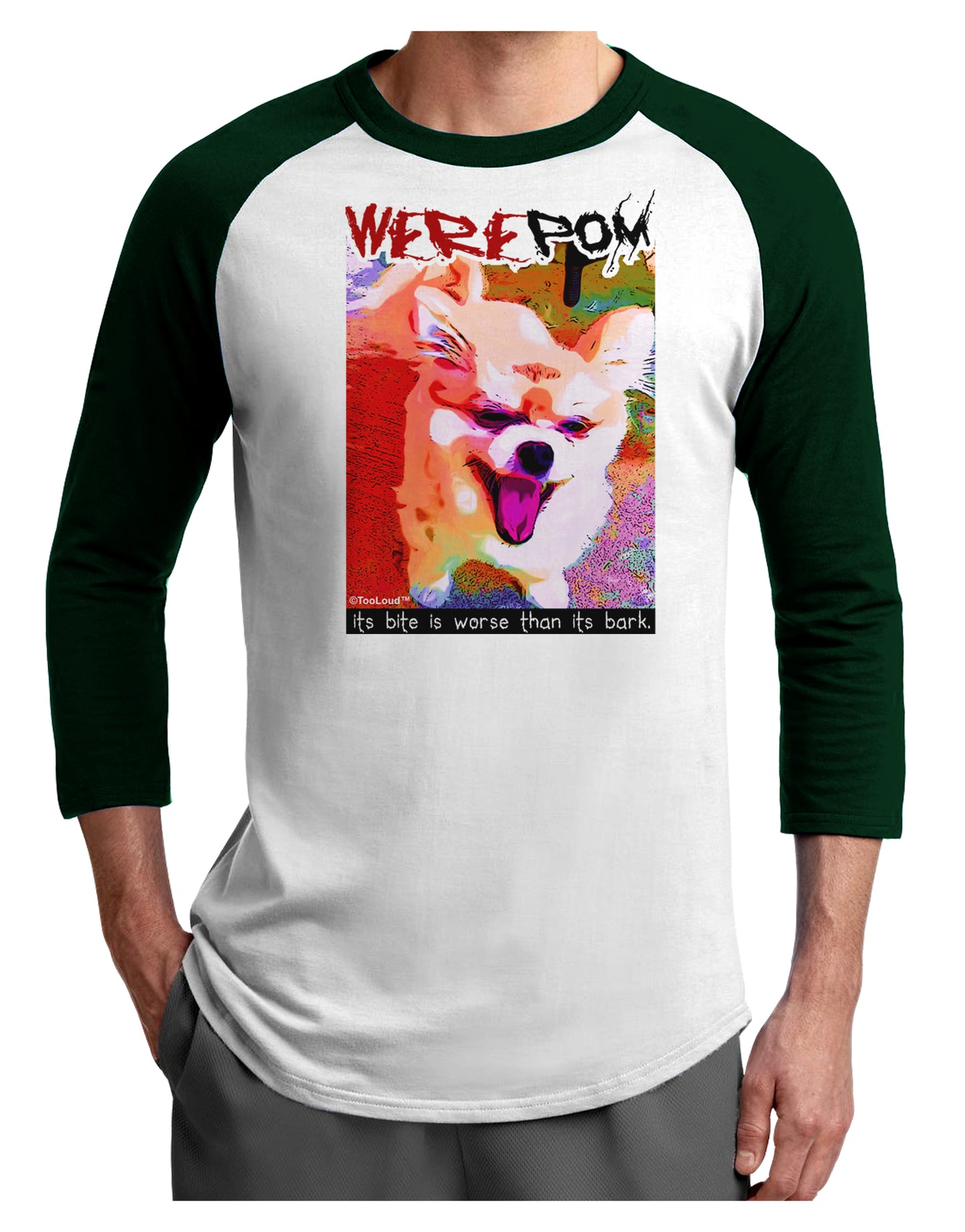 WerePom - Werewolf Pomeranian Adult Raglan Shirt by TooLoud-TooLoud-White-Forest-X-Small-Davson Sales