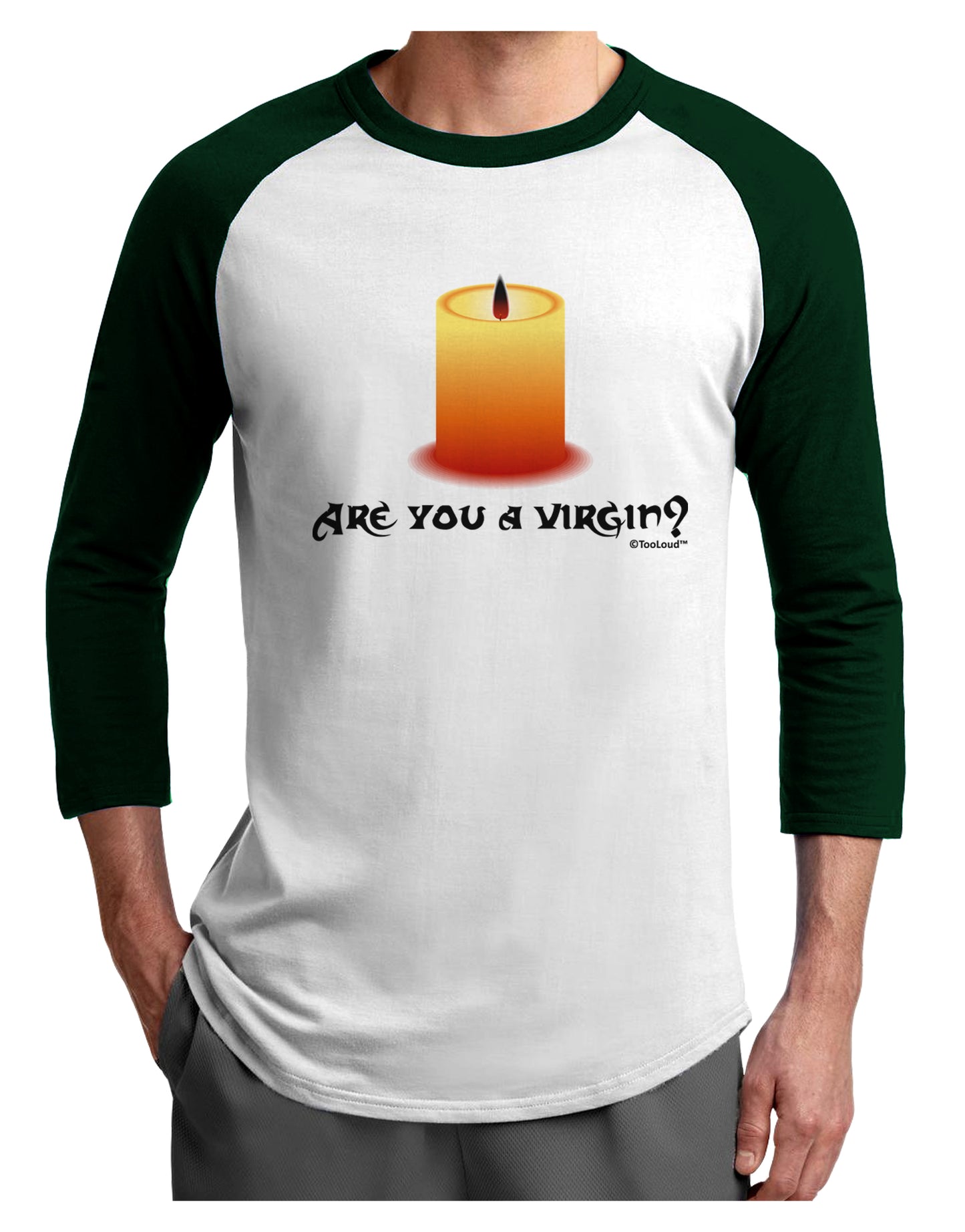 Are You A Virgin - Black Flame Candle Adult Raglan Shirt by TooLoud-TooLoud-White-Forest-X-Small-Davson Sales