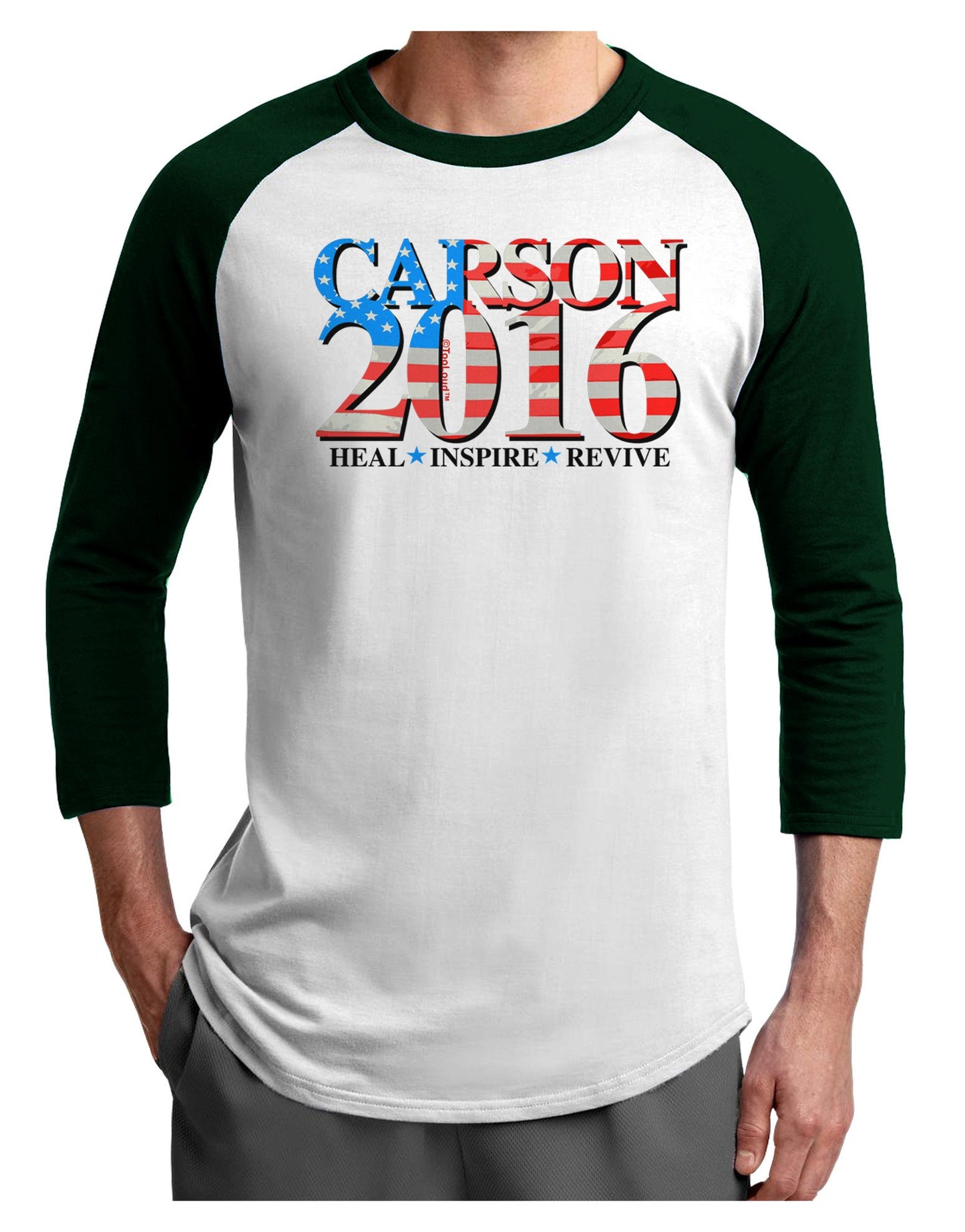 Carson Flag Slogan Adult Raglan Shirt-Raglan Shirt-TooLoud-White-Forest-XXX-Large-Davson Sales