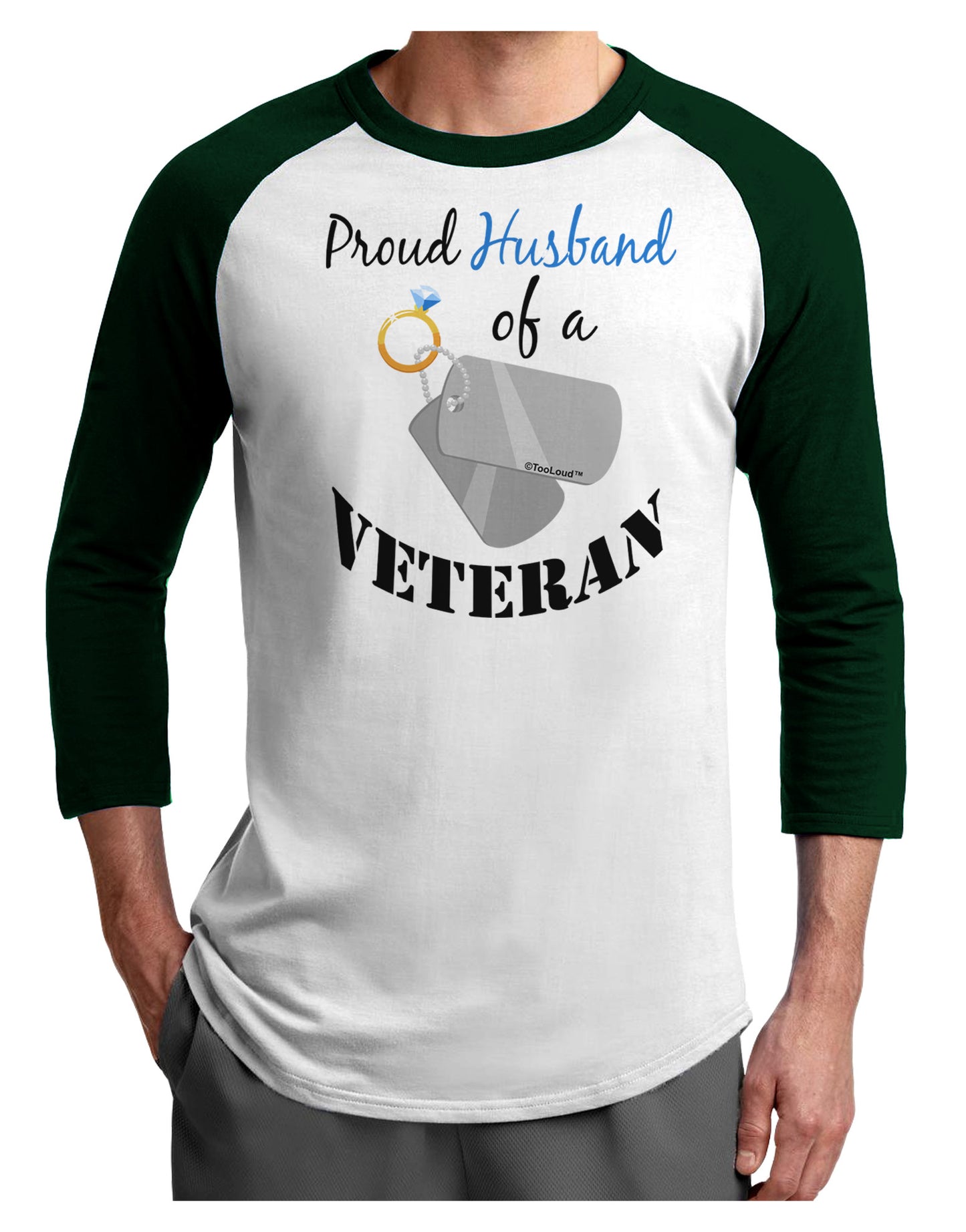 Husband of Veteran Adult Raglan Shirt-Raglan Shirt-TooLoud-White-Forest-X-Small-Davson Sales