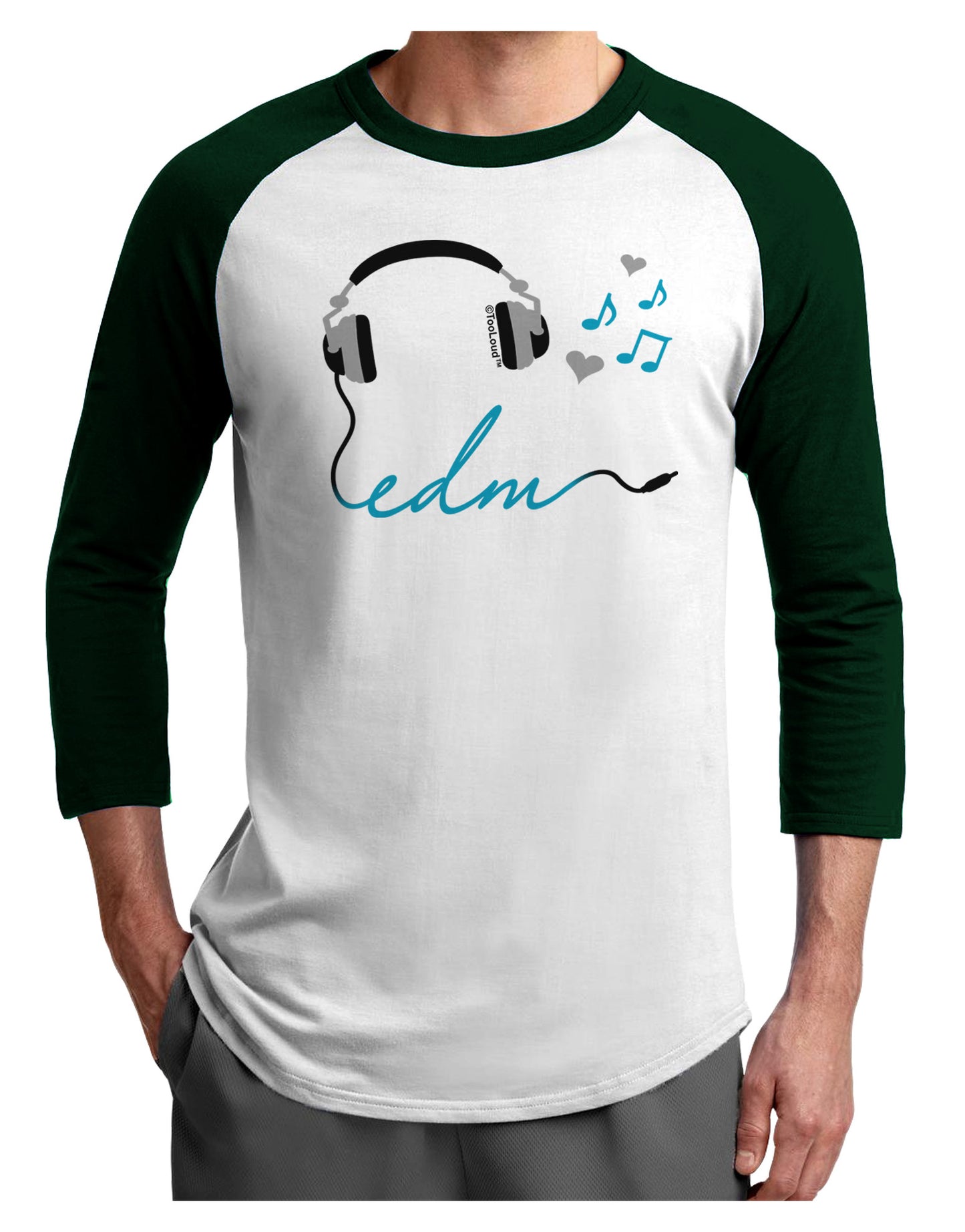 EDM Cord Blue Adult Raglan Shirt-Raglan Shirt-TooLoud-White-Forest-X-Small-Davson Sales