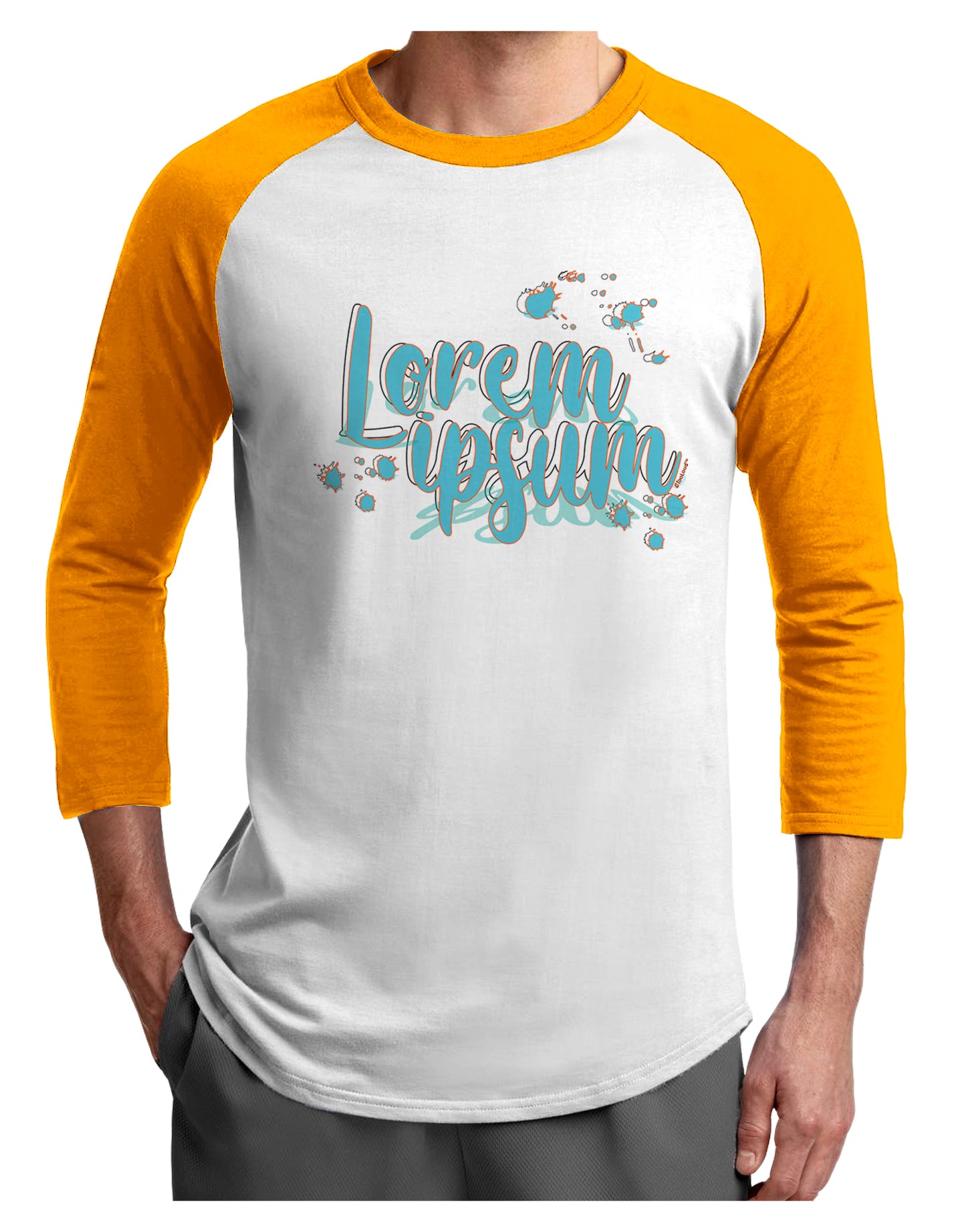 TooLoud Lorem Ipsum Adult Raglan Shirt-Mens-Tshirts-TooLoud-White-Gold-X-Small-Davson Sales