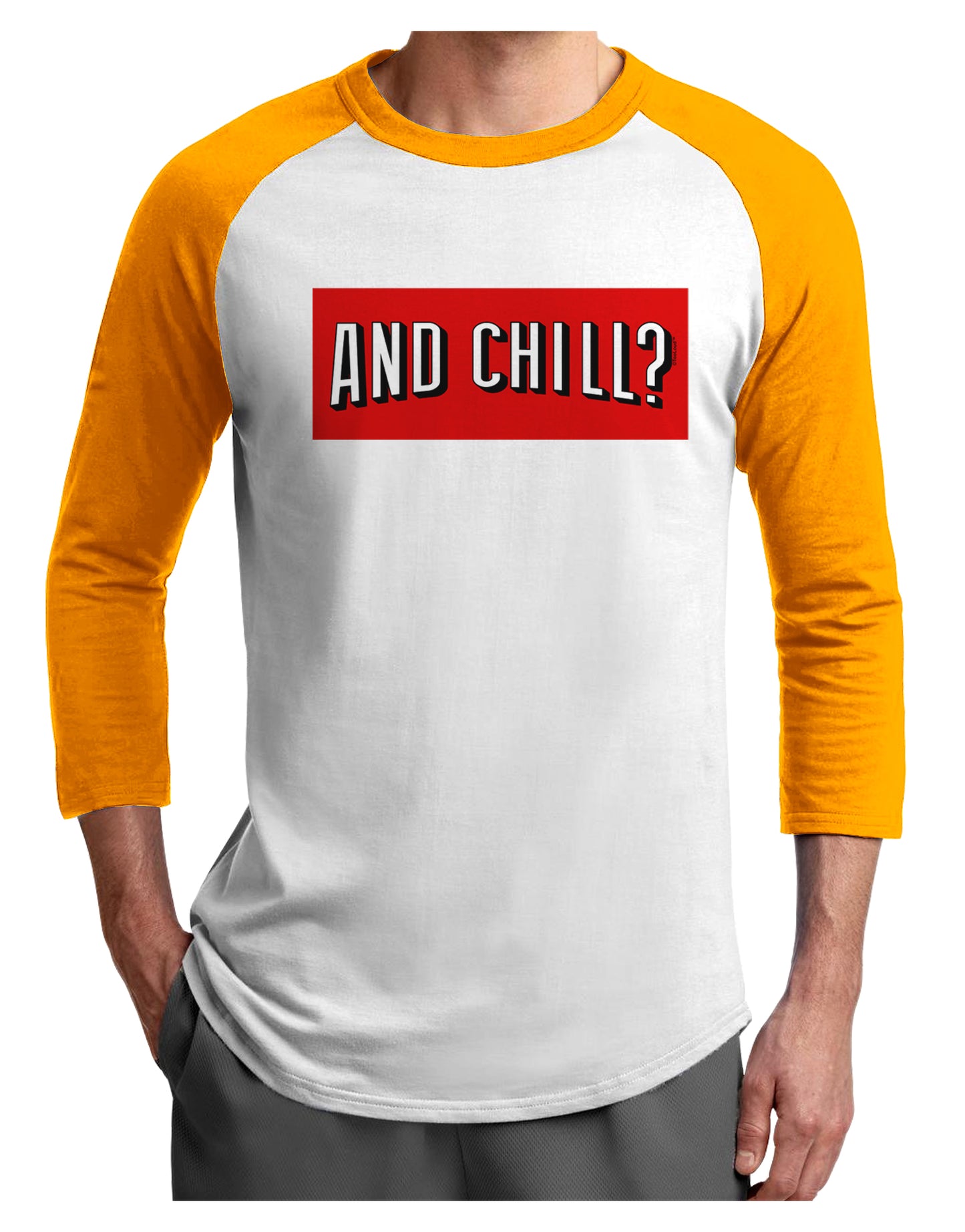 And Chill Adult Raglan Shirt-Raglan Shirt-TooLoud-White-Gold-X-Small-Davson Sales
