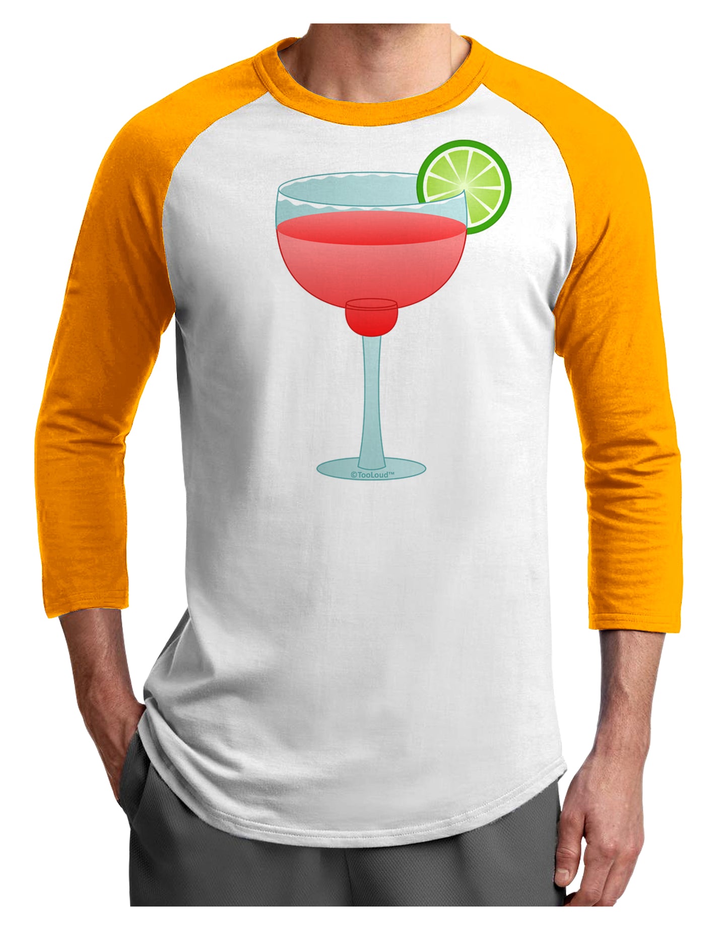 Red Margarita with Lime - Cinco de Mayo Adult Raglan Shirt by TooLoud-TooLoud-White-Gold-X-Small-Davson Sales