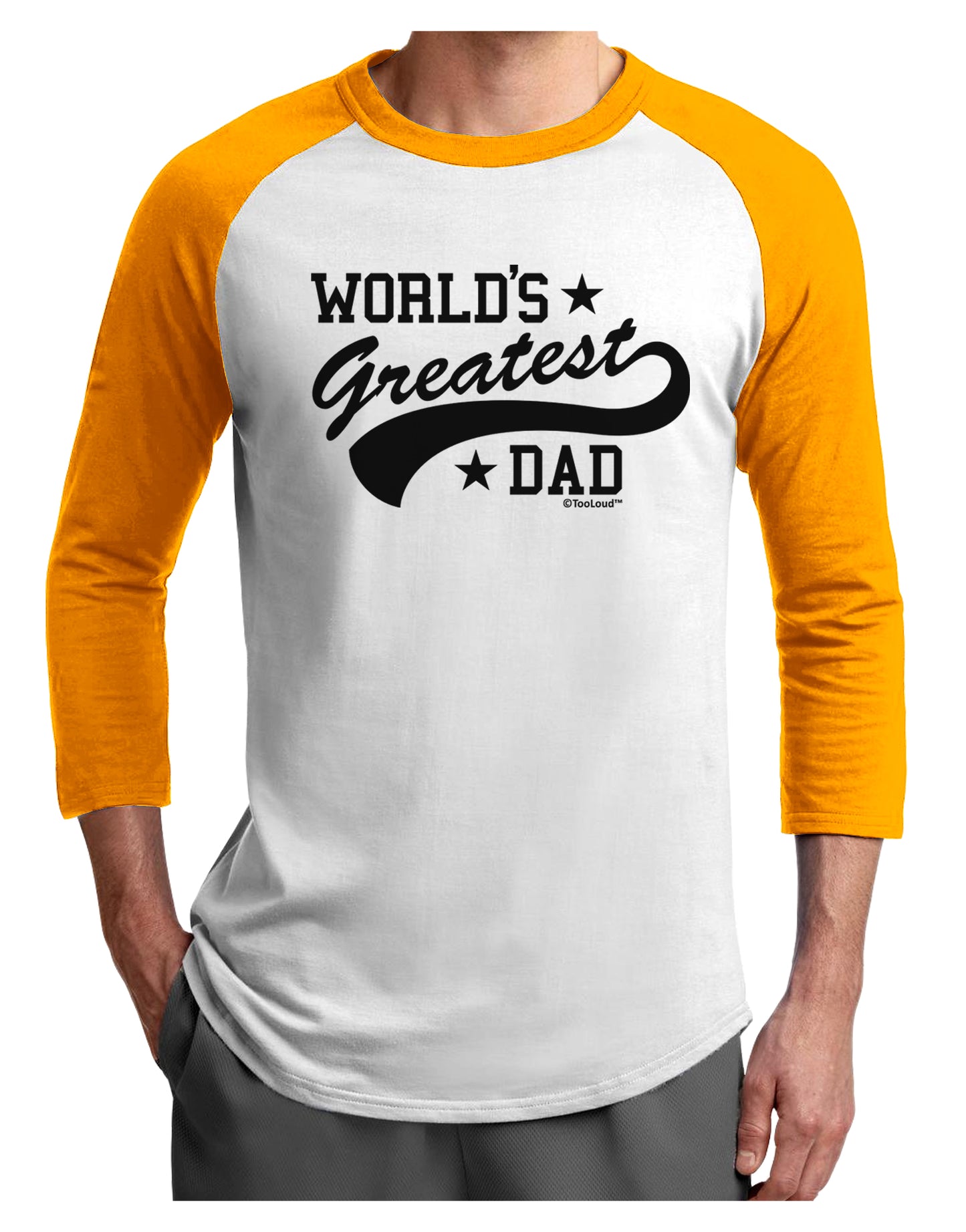 World's Greatest Dad - Sport Style Adult Raglan Shirt by TooLoud-TooLoud-White-Gold-X-Small-Davson Sales