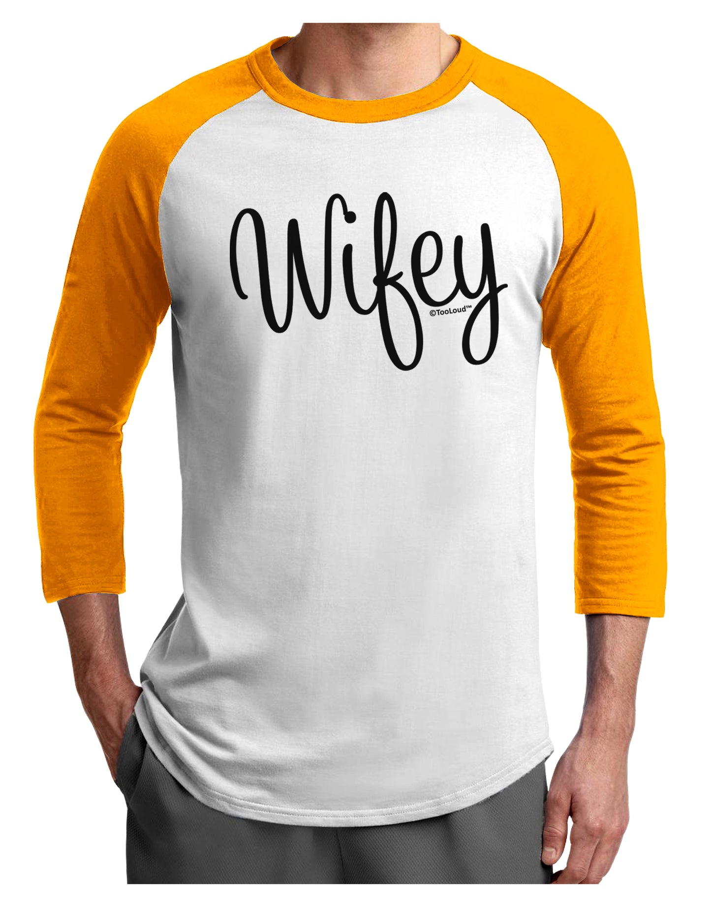 Wifey - Wife Design Adult Raglan Shirt by TooLoud-TooLoud-White-Gold-X-Small-Davson Sales