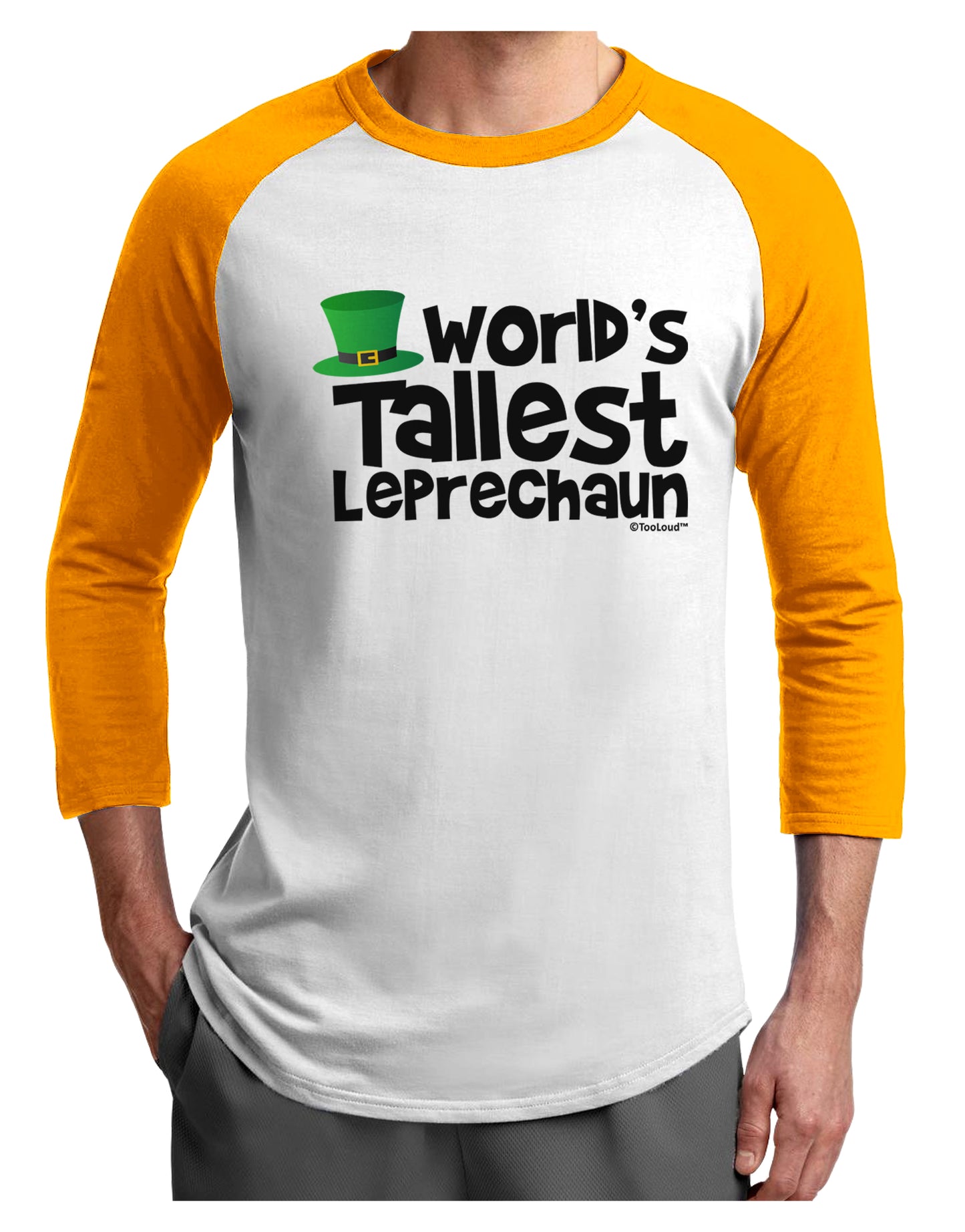 World's Tallest Leprechaun Adult Raglan Shirt by TooLoud-Mens T-Shirt-TooLoud-White-Gold-X-Small-Davson Sales