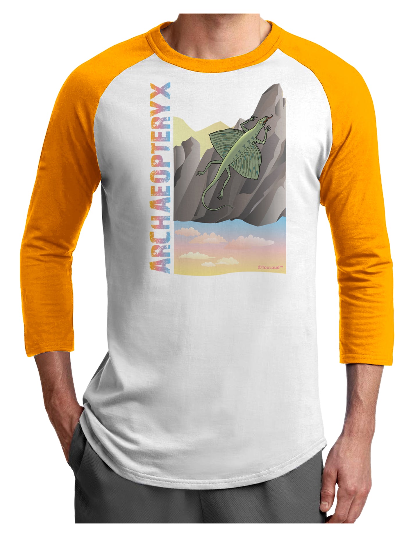 Archaopteryx - With Name Adult Raglan Shirt by TooLoud-TooLoud-White-Gold-X-Small-Davson Sales