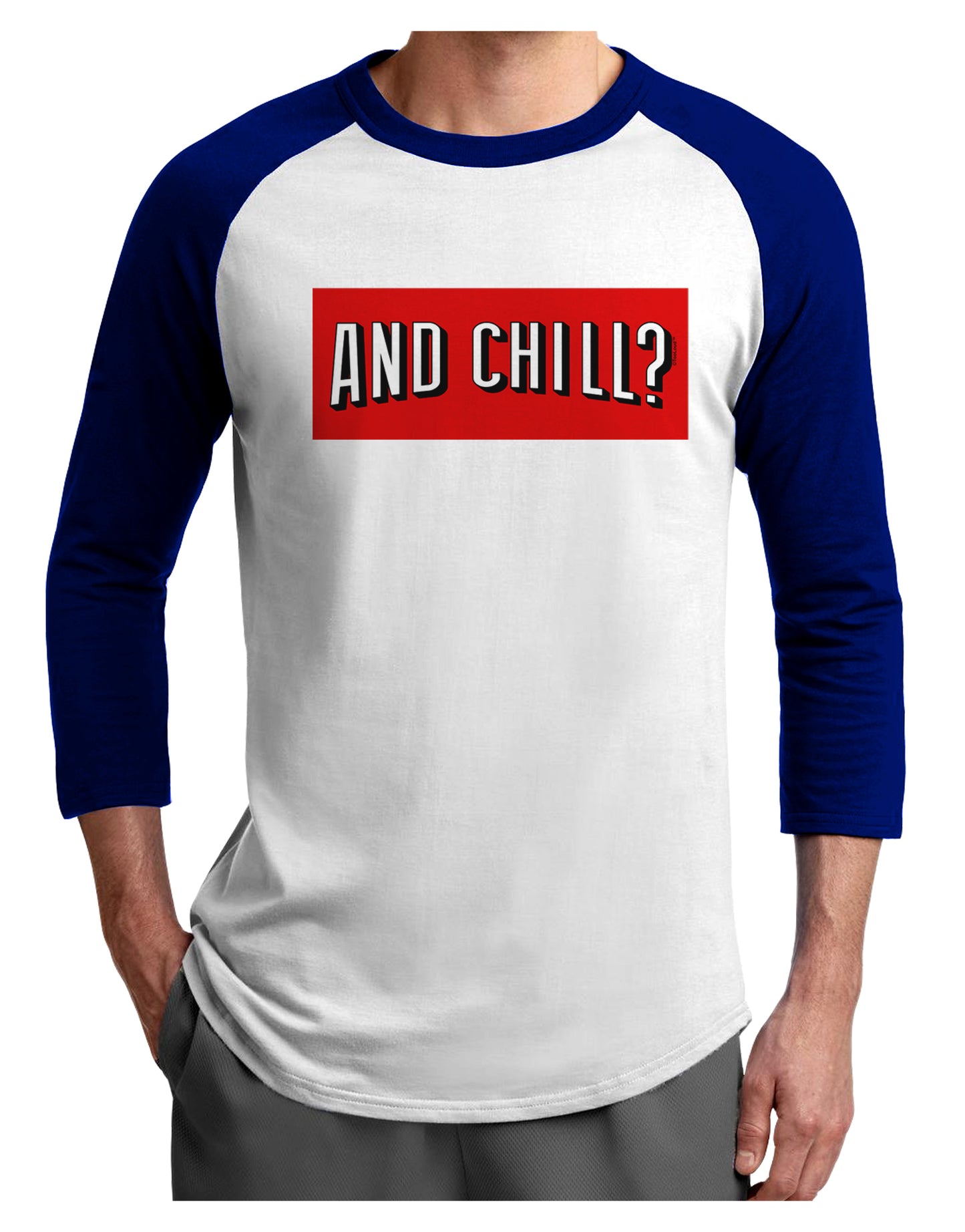 And Chill Adult Raglan Shirt-Raglan Shirt-TooLoud-White-Royal-X-Small-Davson Sales