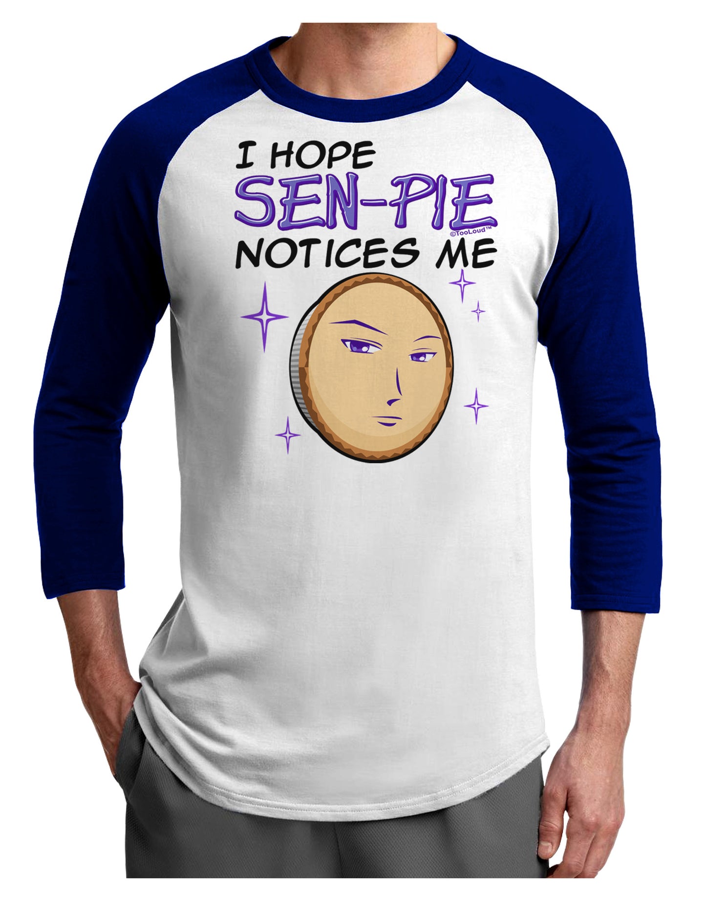 I Hope Sen-Pie Notices Me Adult Raglan Shirt-Raglan Shirt-TooLoud-White-Royal-X-Small-Davson Sales