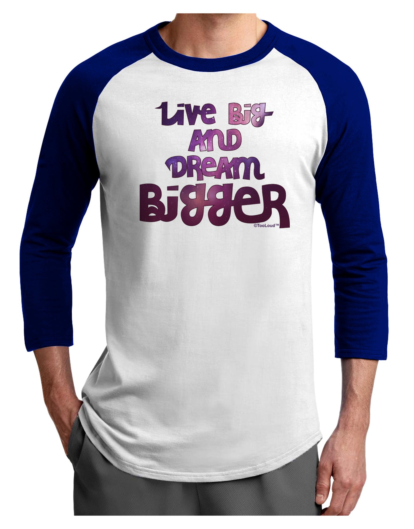 Live Big & Dream Bigger Adult Raglan Shirt-Raglan Shirt-TooLoud-White-Royal-X-Small-Davson Sales