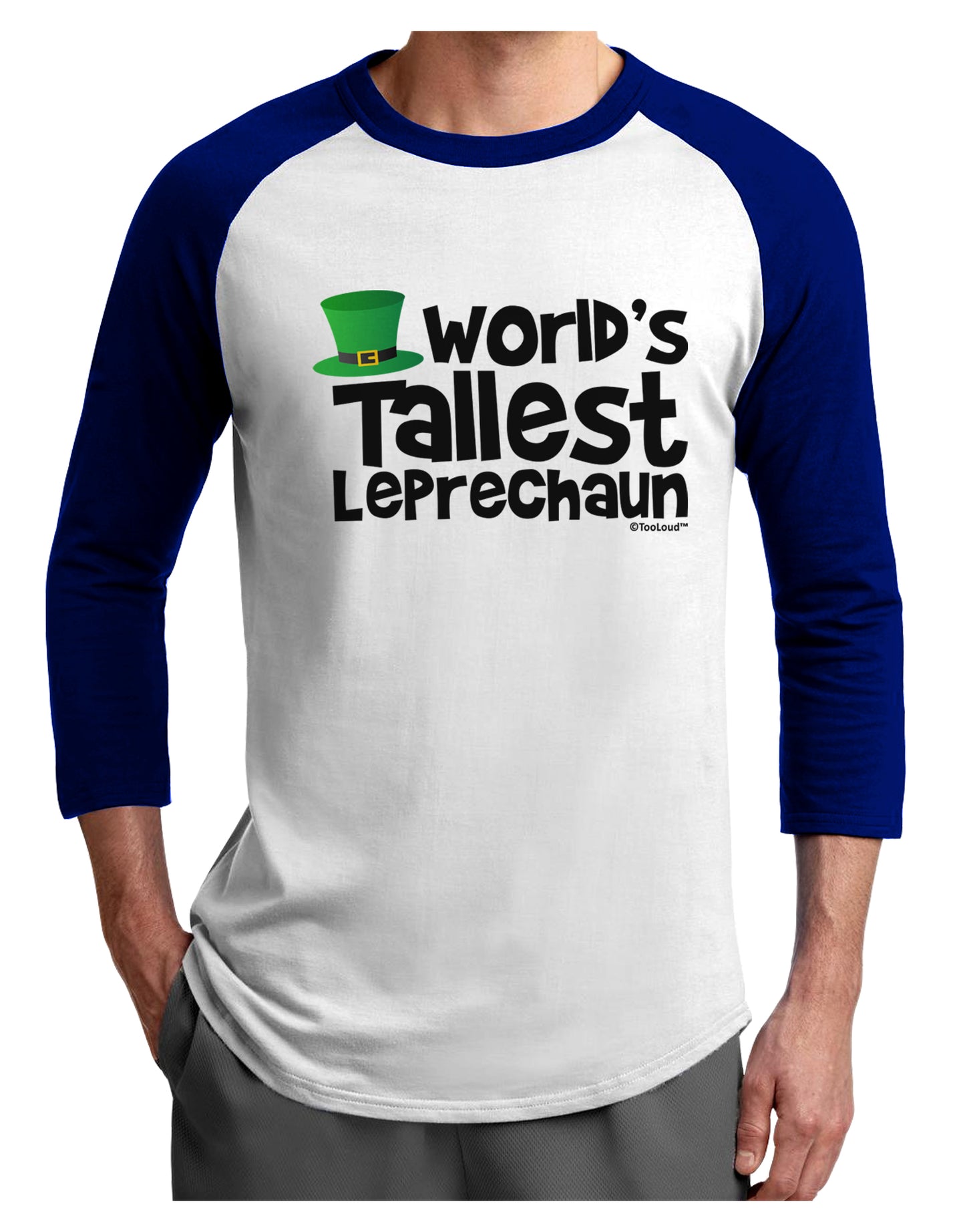 World's Tallest Leprechaun Adult Raglan Shirt by TooLoud-Mens T-Shirt-TooLoud-White-Royal-X-Small-Davson Sales