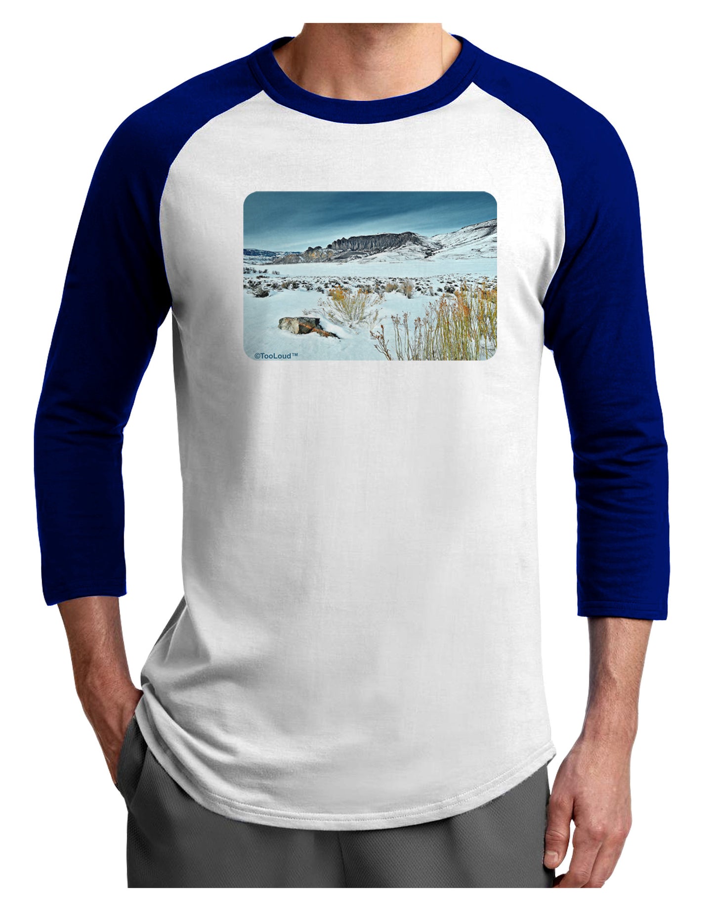 CO Snow Scene Adult Raglan Shirt-Raglan Shirt-TooLoud-White-Royal-X-Small-Davson Sales
