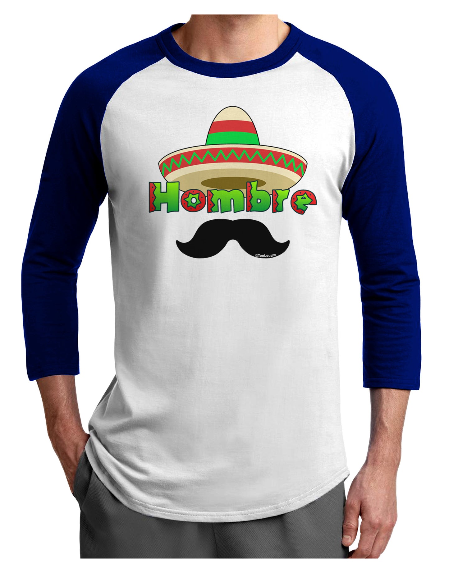 Hombre Sombrero Adult Raglan Shirt-Raglan Shirt-TooLoud-White-Royal-X-Small-Davson Sales