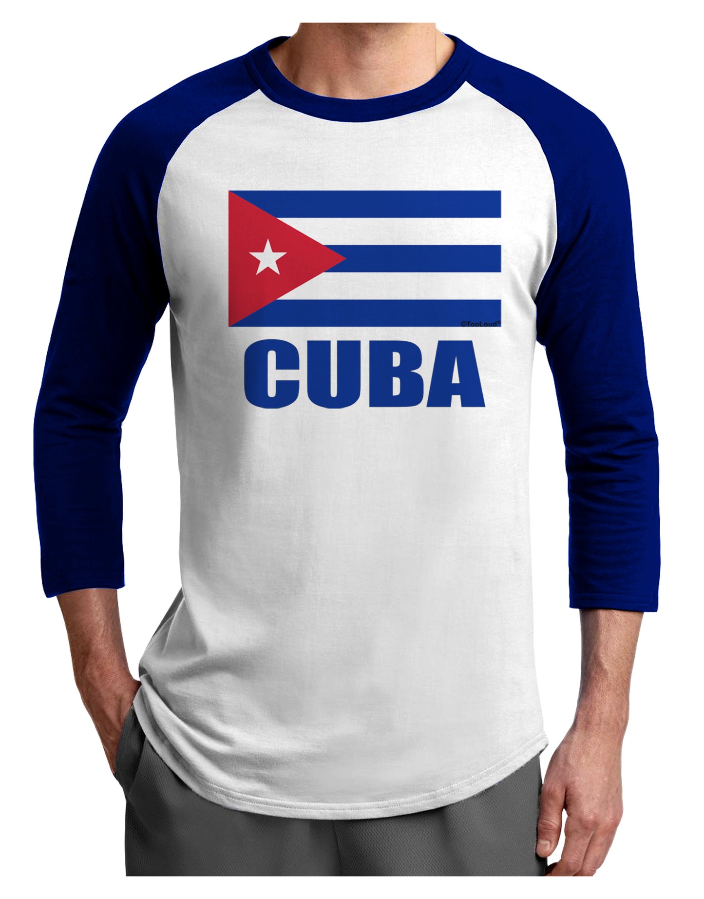 Cuba Flag Cuban Pride Adult Raglan Shirt by TooLoud-TooLoud-White-Royal-X-Small-Davson Sales
