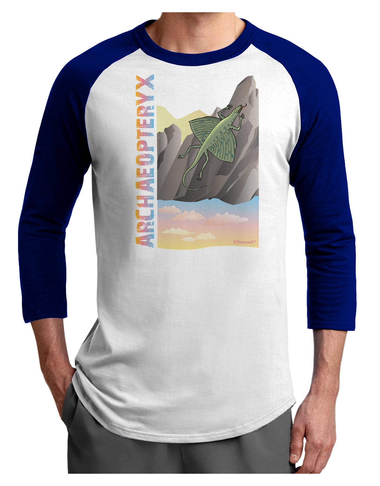 Archaopteryx - With Name Adult Raglan Shirt by TooLoud-TooLoud-White-Royal-X-Small-Davson Sales