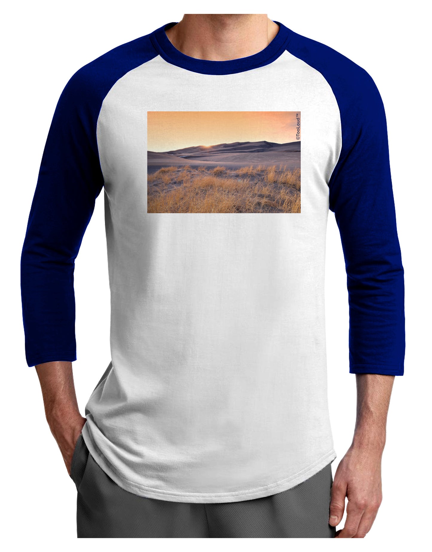 Colorado Sand Dunes Adult Raglan Shirt-Raglan Shirt-TooLoud-White-Royal-X-Small-Davson Sales