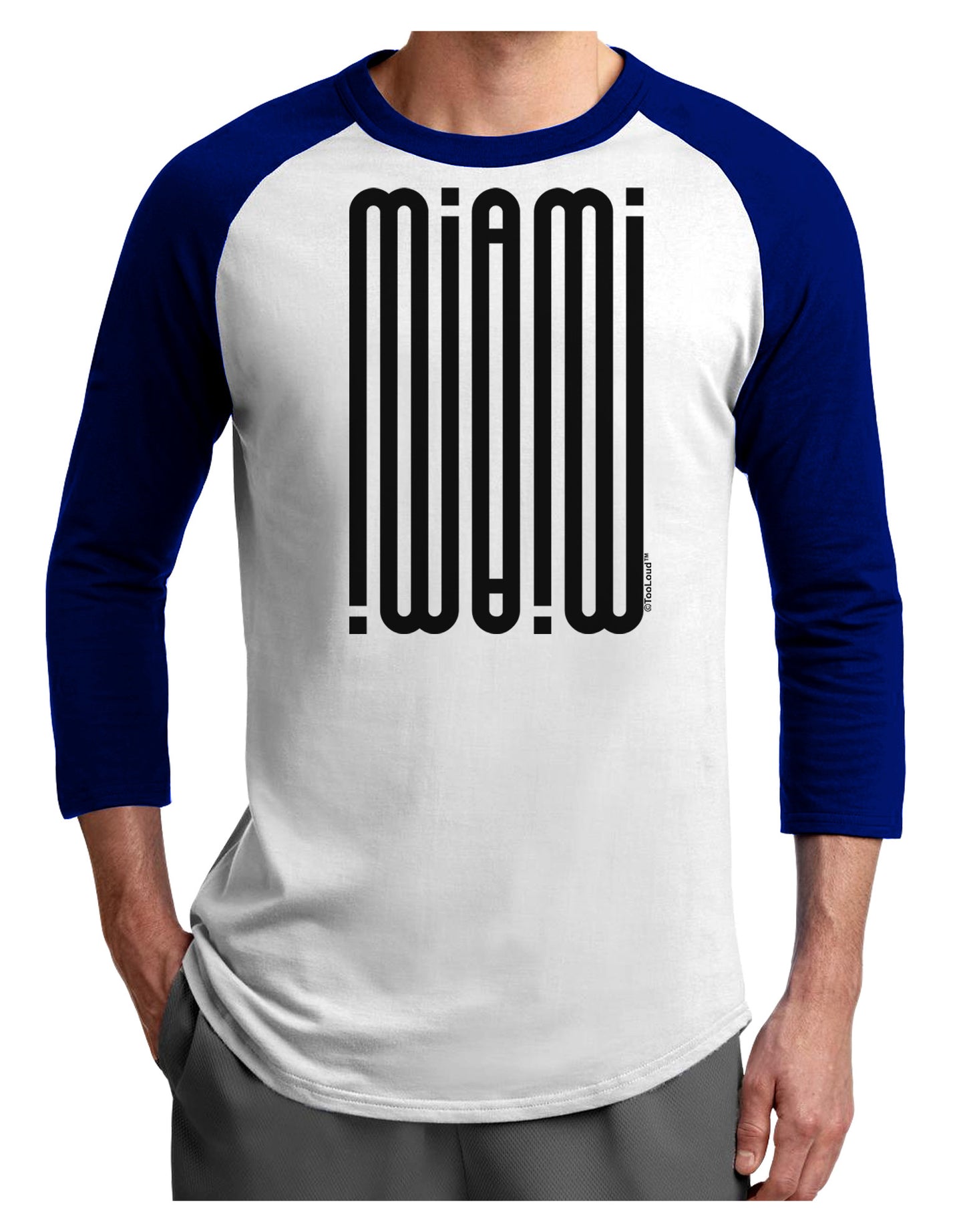 Miami Mirage Adult Raglan Shirt-Raglan Shirt-TooLoud-White-Royal-X-Small-Davson Sales