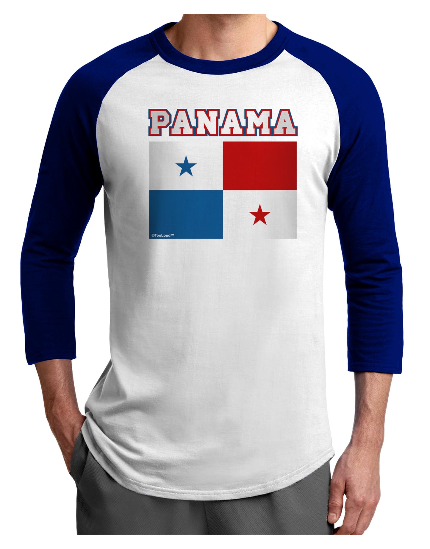 Panama Flag Adult Raglan Shirt-Raglan Shirt-TooLoud-White-Royal-X-Small-Davson Sales