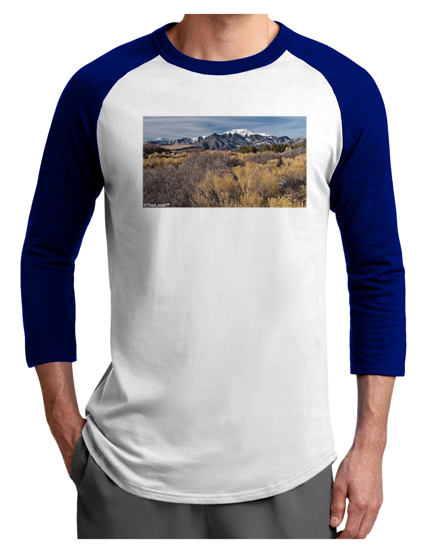 Mountain Forest Park Adult Raglan Shirt-TooLoud-White-Royal-X-Small-Davson Sales