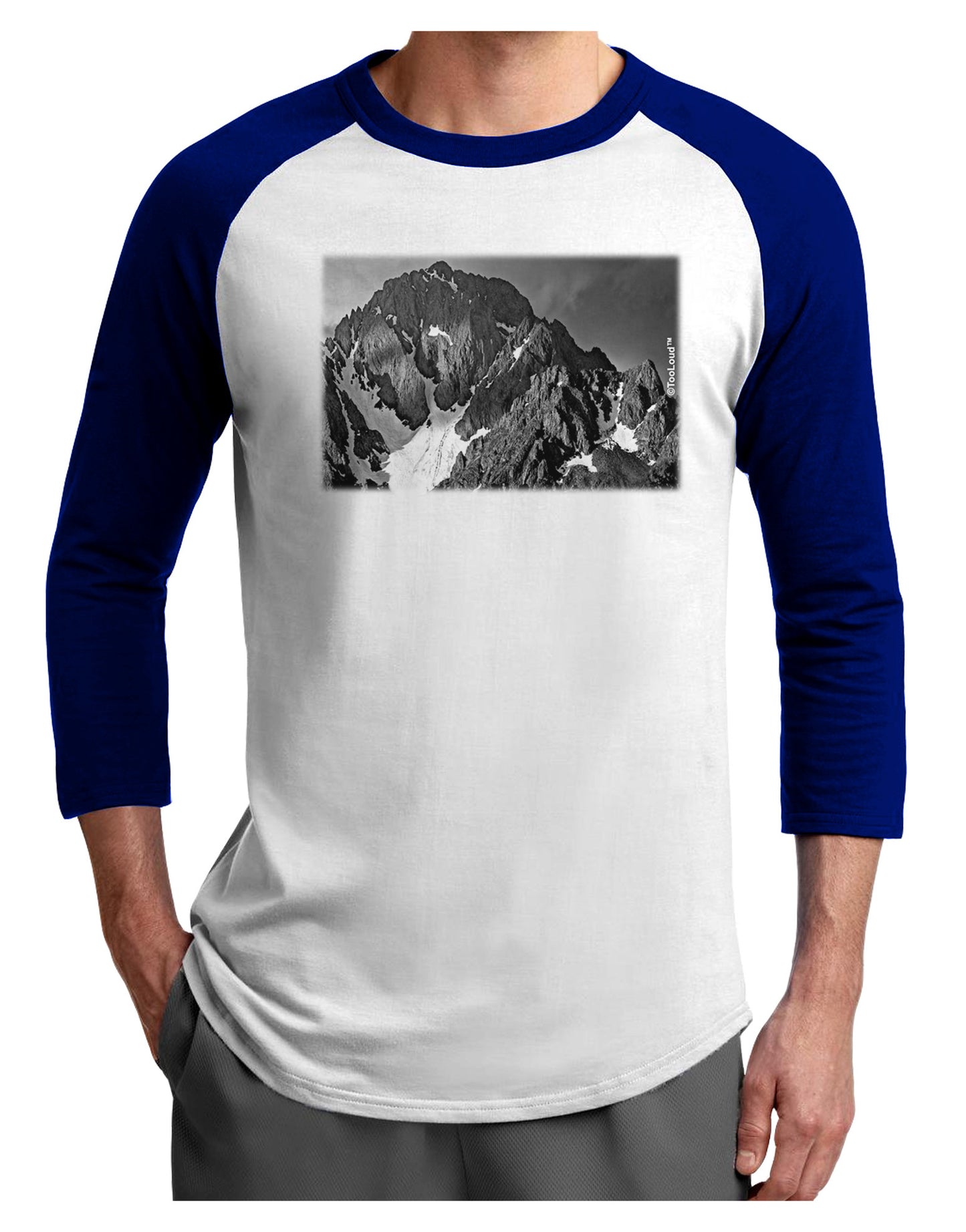 San Juan Mountain Range 2 Adult Raglan Shirt-TooLoud-White-Royal-X-Small-Davson Sales