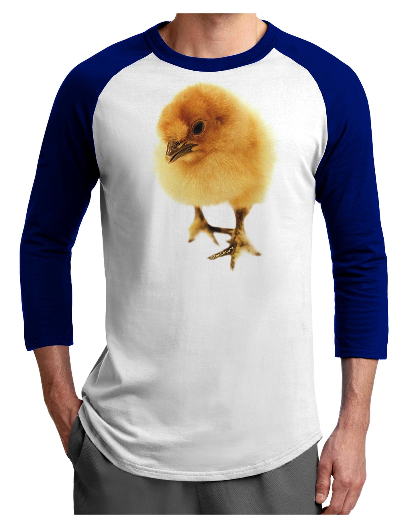 Fluffy Chick Adult Raglan Shirt-Raglan Shirt-TooLoud-White-Royal-X-Small-Davson Sales