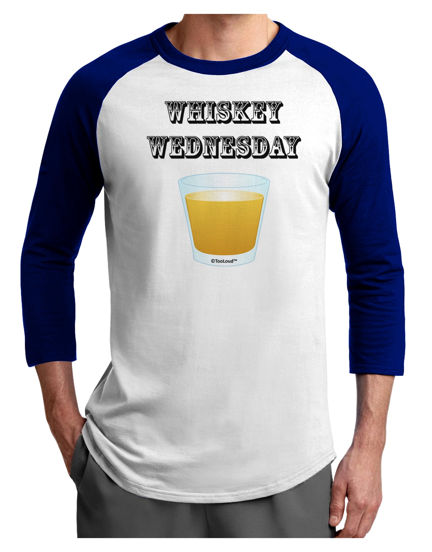 Whiskey Wednesday Design - Text Adult Raglan Shirt by TooLoud-TooLoud-White-Royal-X-Small-Davson Sales