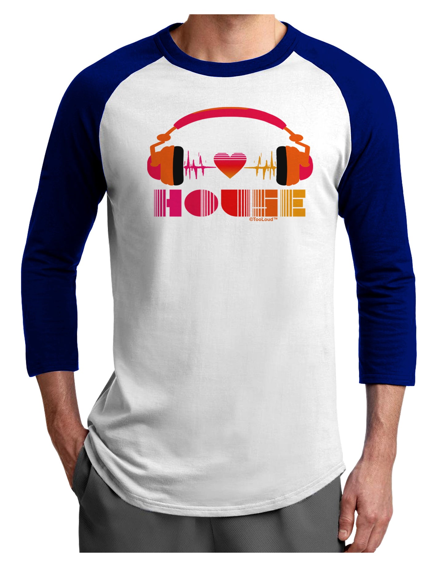 Heart House Adult Raglan Shirt-Raglan Shirt-TooLoud-White-Royal-X-Small-Davson Sales