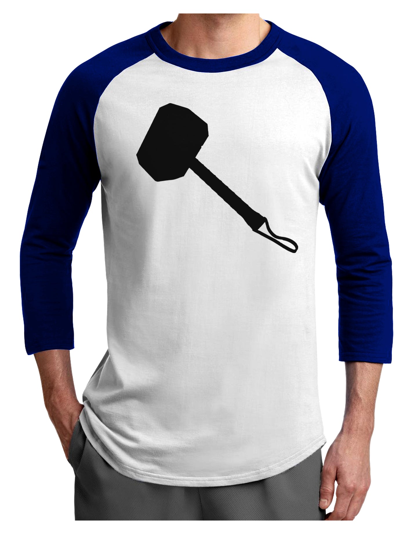 Thors Hammer Nordic Runes Lucky Odin Mjolnir Valhalla Adult Raglan Shirt by TooLoud-TooLoud-White-Royal-X-Small-Davson Sales