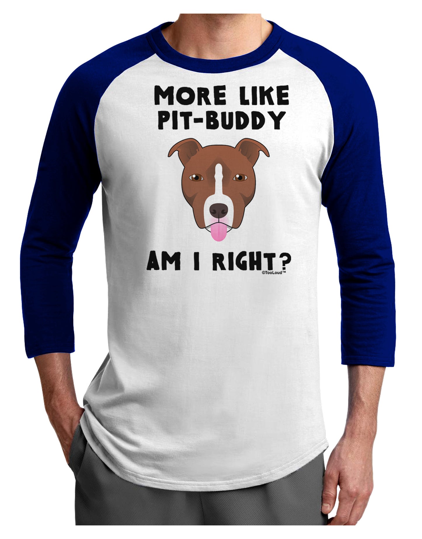 More Like Pit Buddy Adult Raglan Shirt-Raglan Shirt-TooLoud-White-Royal-X-Small-Davson Sales