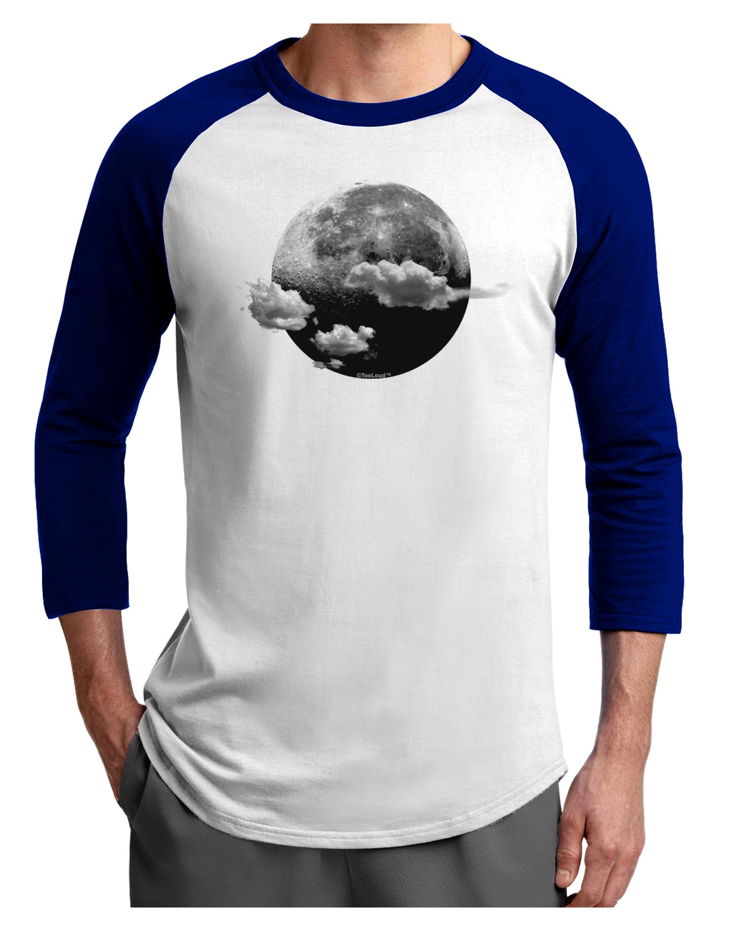 Moon Dream Earth Adult Raglan Shirt-Raglan Shirt-TooLoud-White-Royal-X-Small-Davson Sales