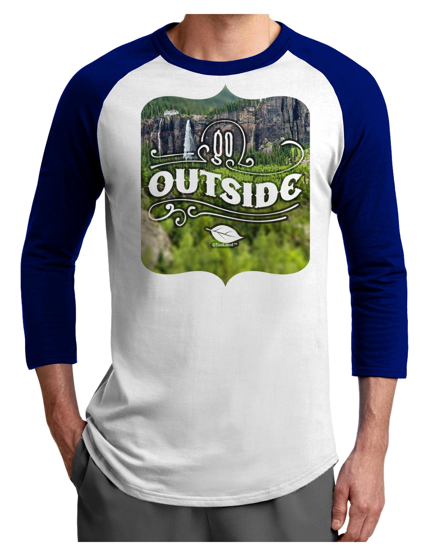 Go Outside - Beautiful Cliffs Adult Raglan Shirt by-Raglan Shirt-TooLoud-White-Royal-X-Small-Davson Sales