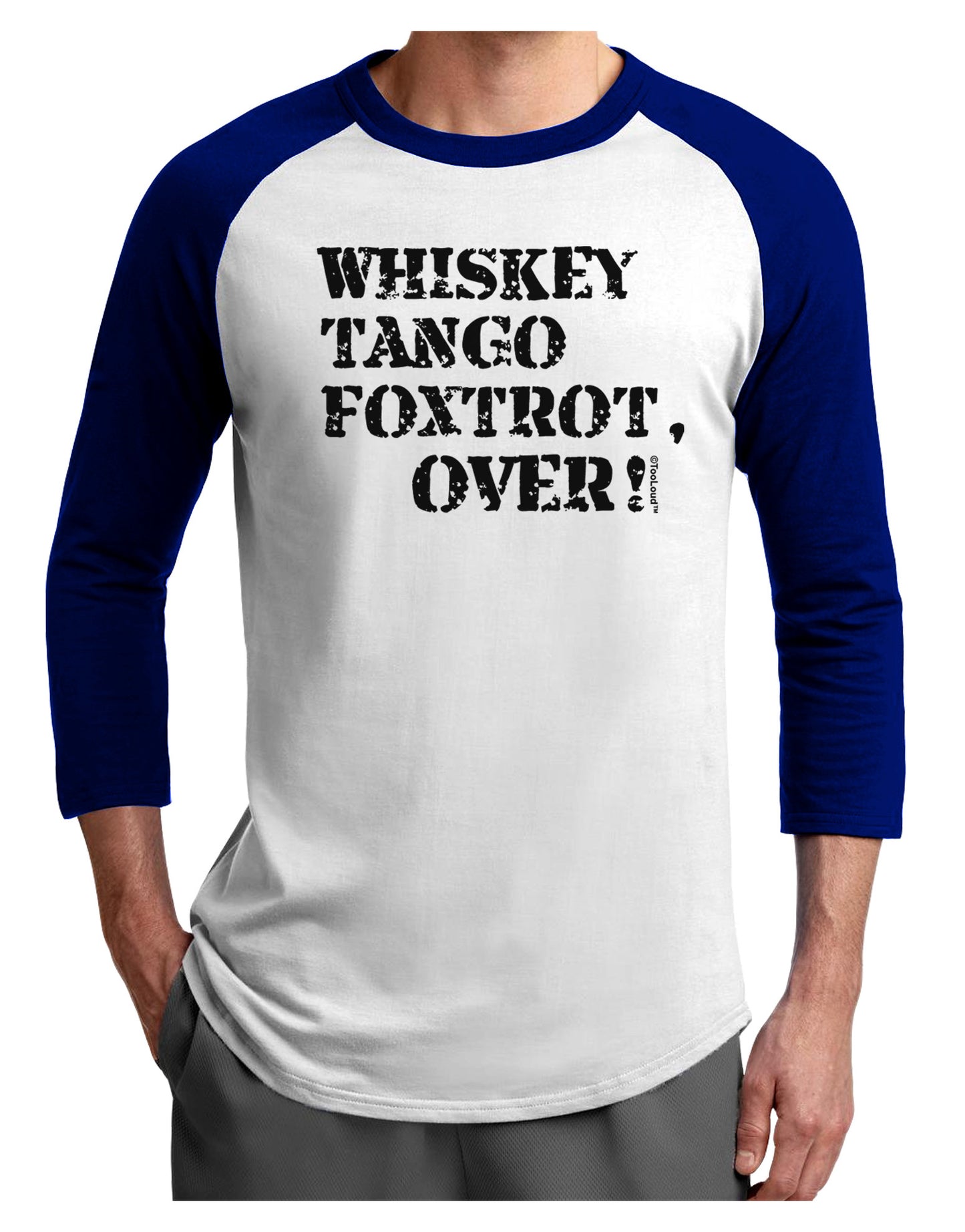 Whiskey Tango Foxtrot WTF Adult Raglan Shirt-Raglan Shirt-TooLoud-White-Royal-X-Small-Davson Sales