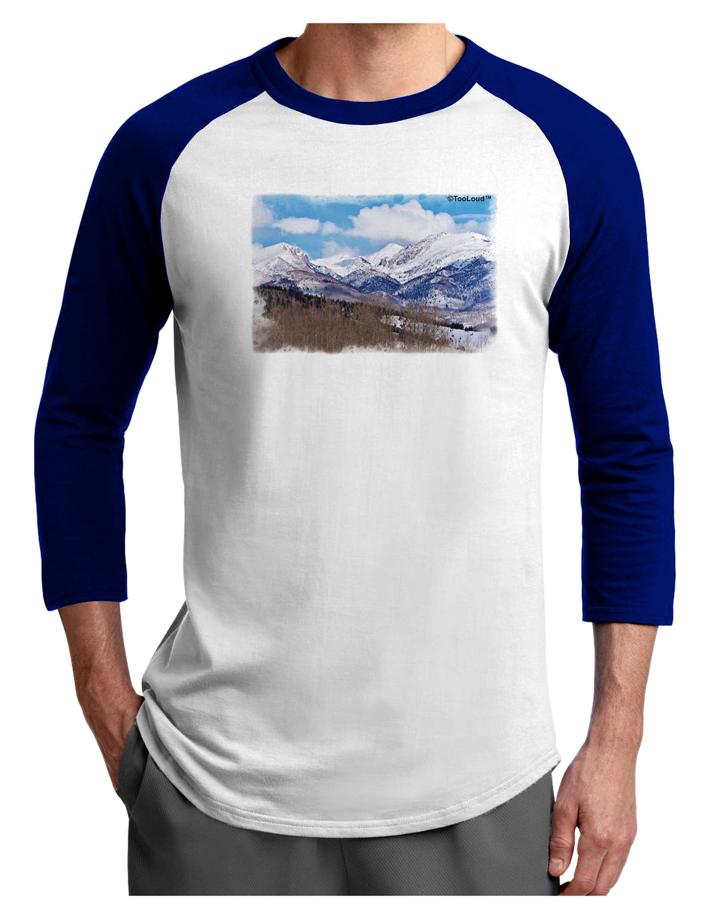 Pikes Peak Adult Raglan Shirt-Raglan Shirt-TooLoud-White-Royal-X-Small-Davson Sales