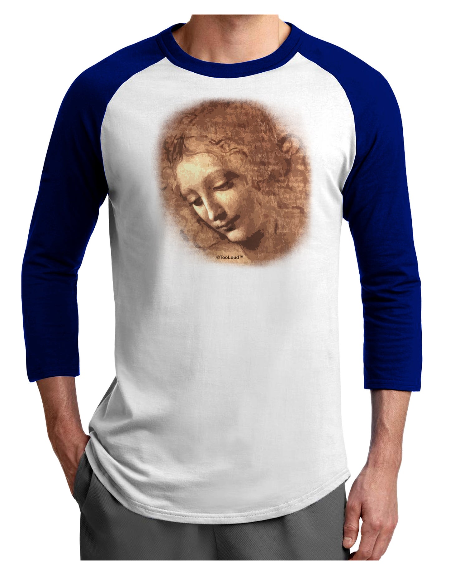 Lady With Disheveled Hair Adult Raglan Shirt-Raglan Shirt-TooLoud-White-Royal-X-Small-Davson Sales