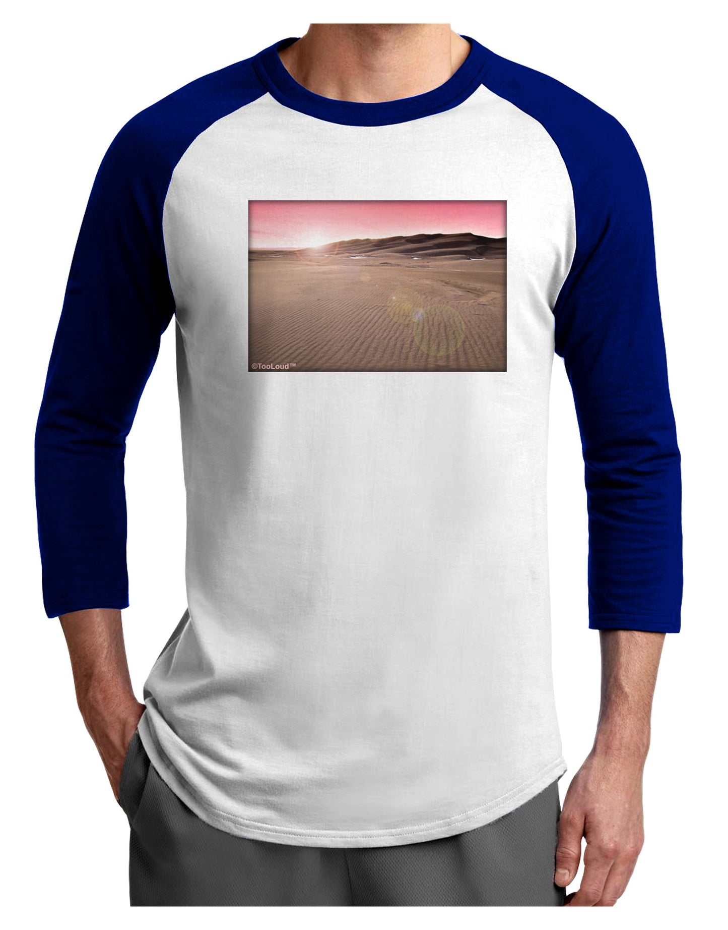 Victor Mines Pink Sunrise Adult Raglan Shirt-Raglan Shirt-TooLoud-White-Royal-X-Small-Davson Sales