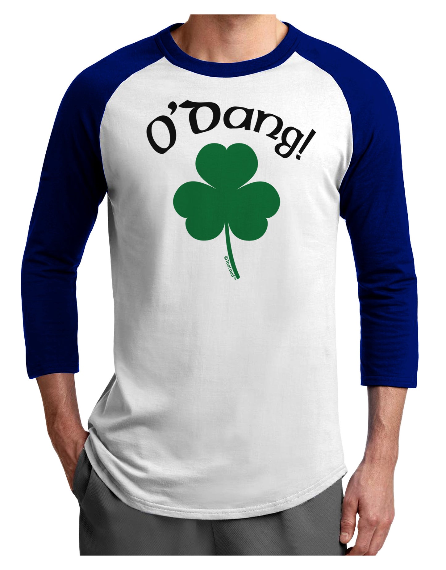 O'Dang - St Patrick's Day Adult Raglan Shirt-Raglan Shirt-TooLoud-White-Royal-X-Small-Davson Sales