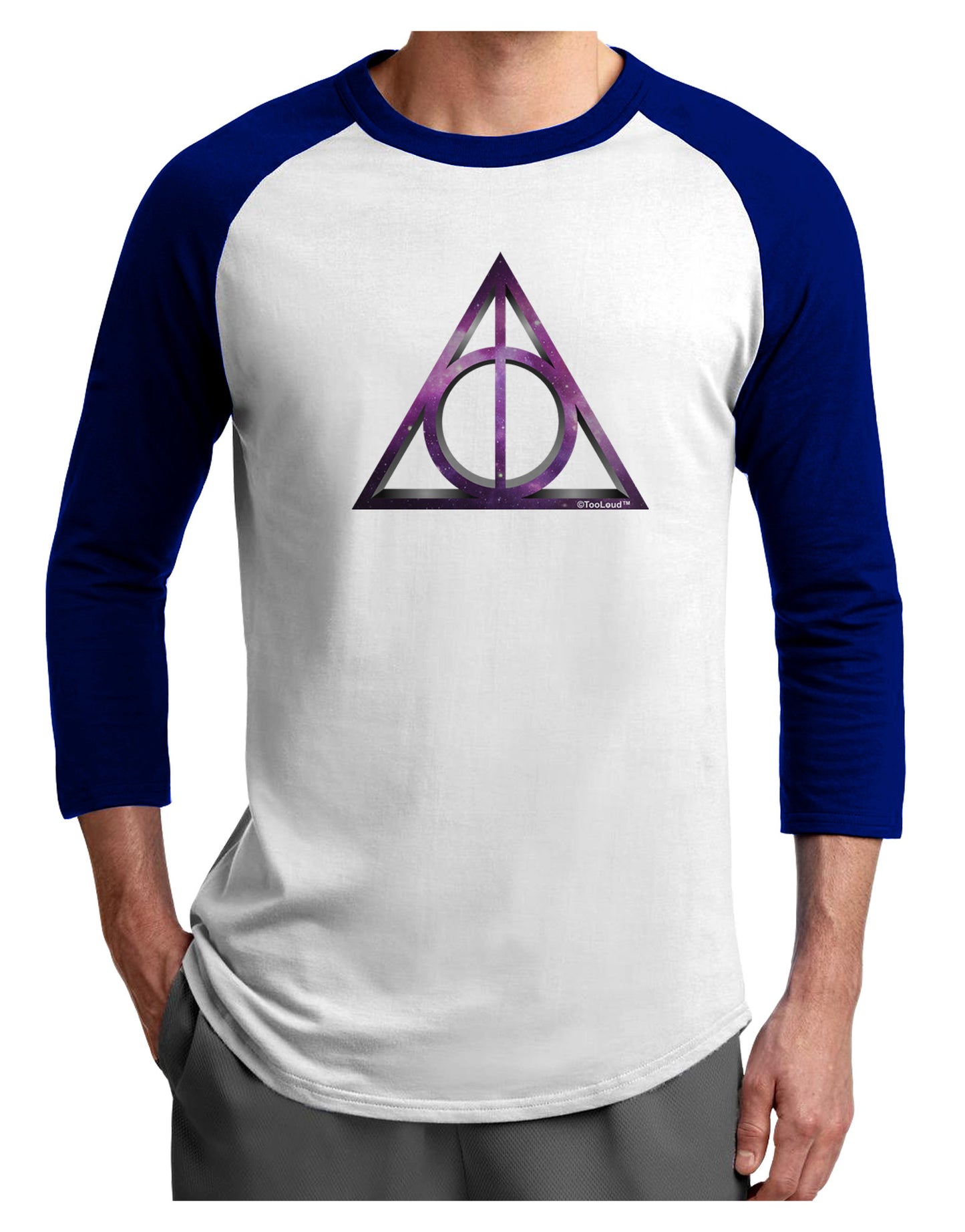 Magic Symbol Adult Raglan Shirt-TooLoud-White-Royal-X-Small-Davson Sales