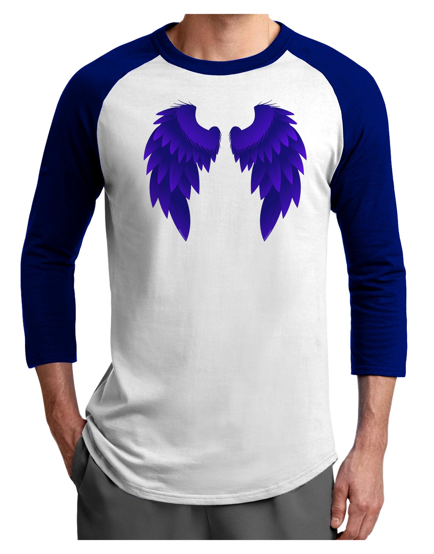 Epic Dark Angel Wings Design Adult Raglan Shirt-Raglan Shirt-TooLoud-White-Royal-X-Small-Davson Sales