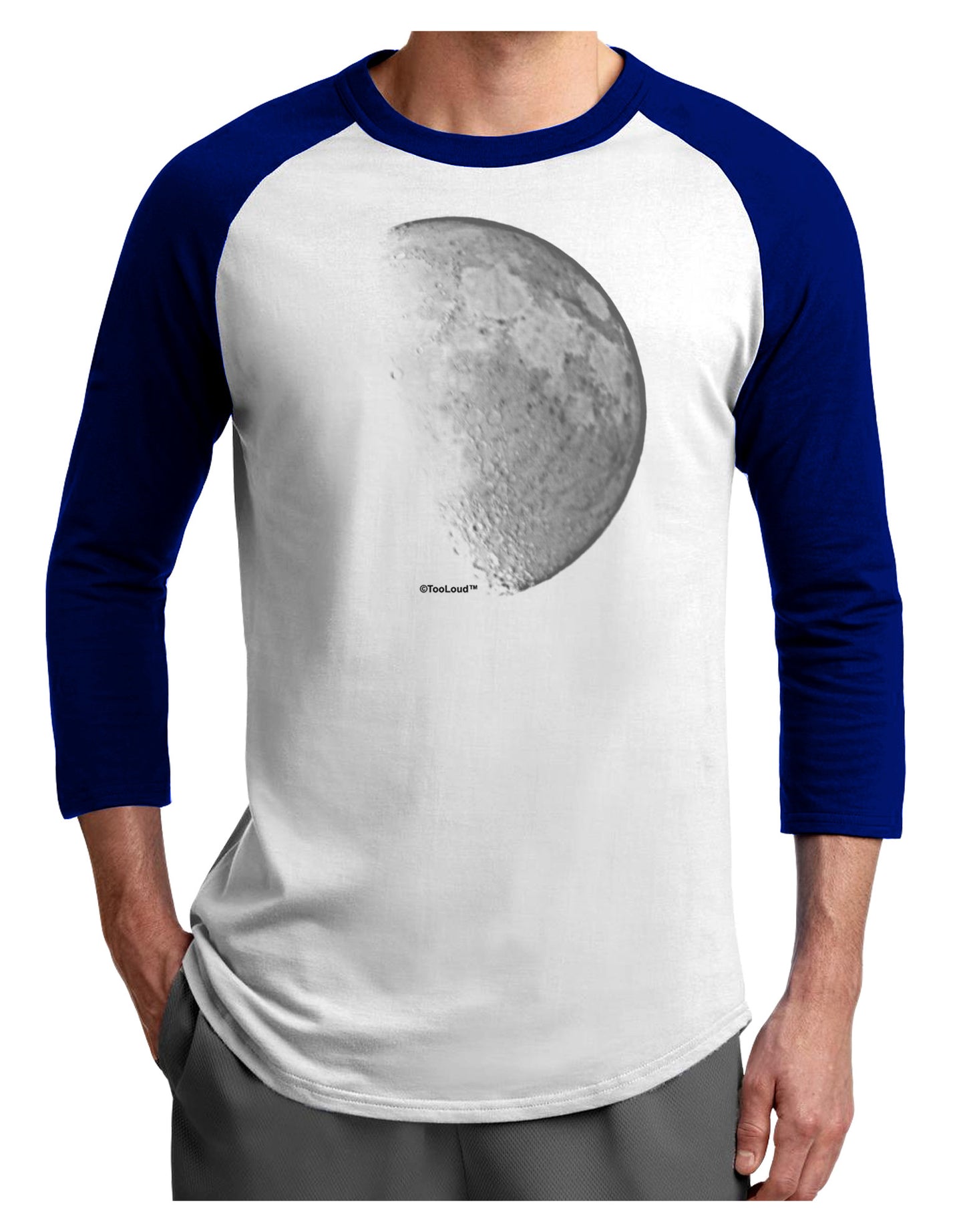 Moon Shadow Adult Raglan Shirt-TooLoud-White-Royal-X-Small-Davson Sales